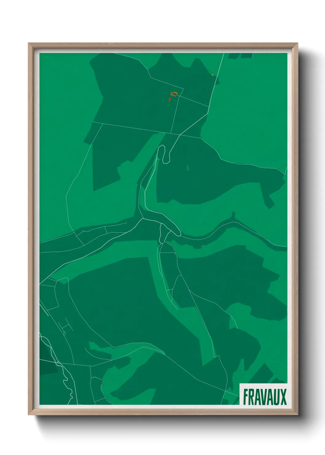 Une affiche de carte sur Fravaux