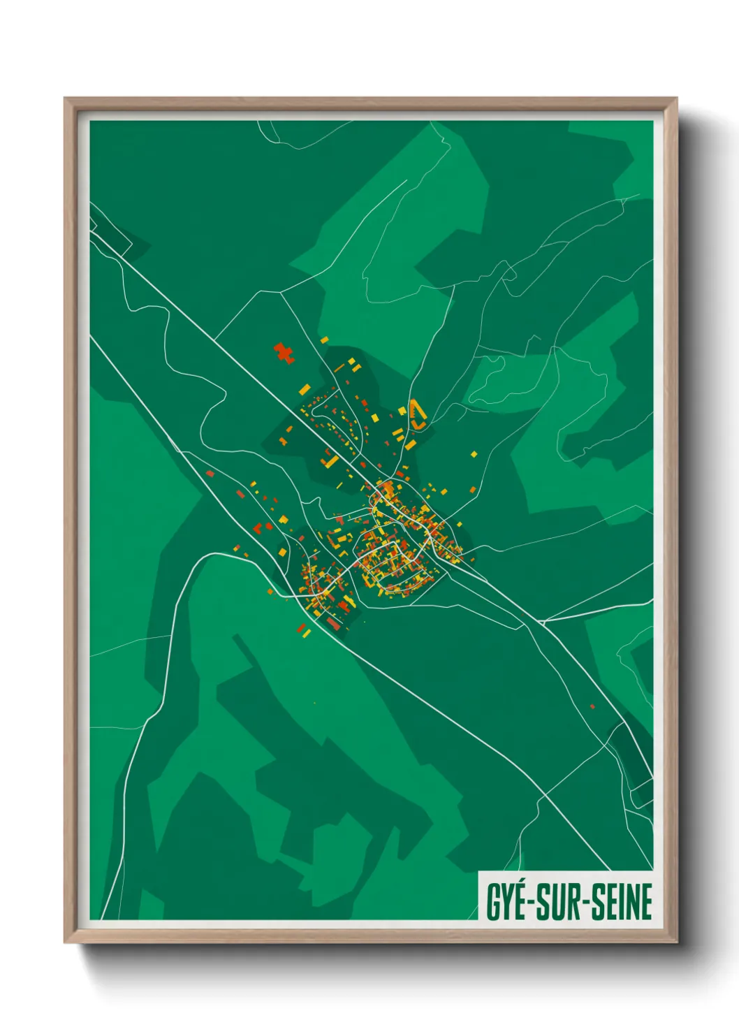 Une affiche de carte sur Gyé-sur-Seine