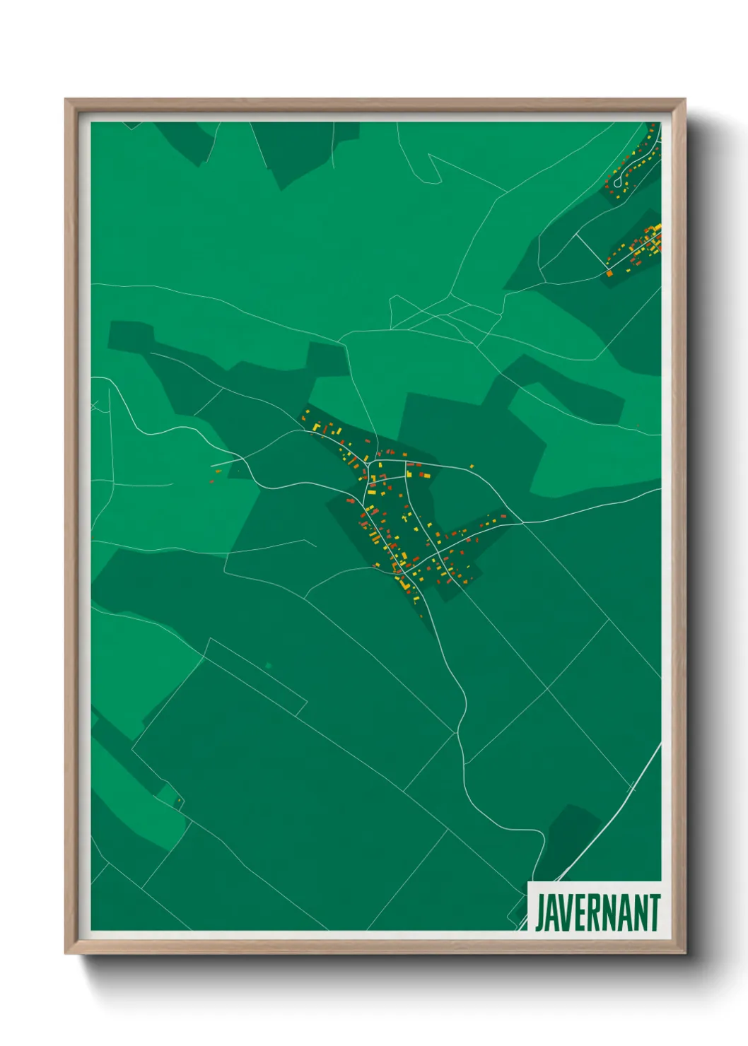 Une affiche de carte sur Javernant