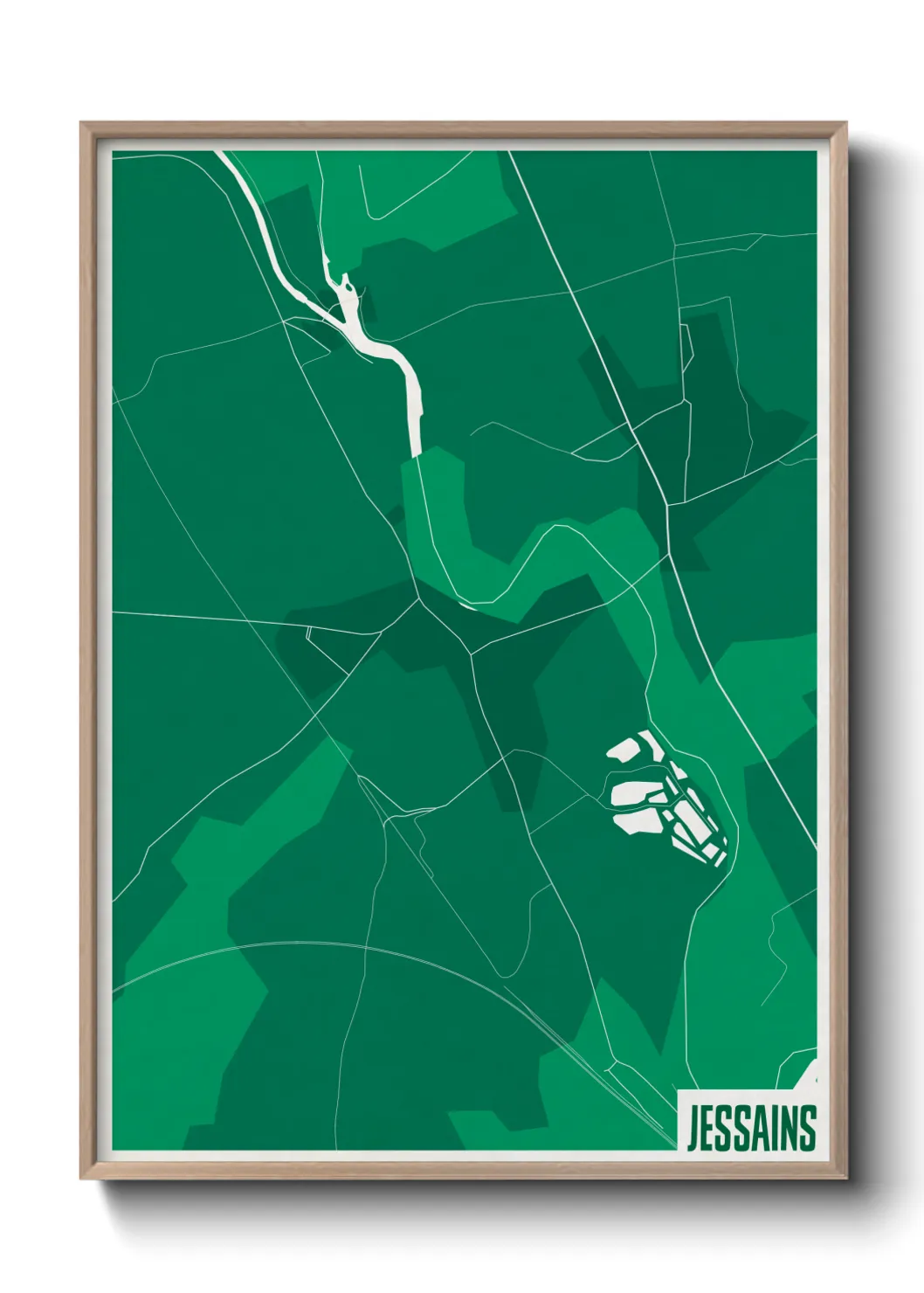 Une affiche de carte sur Jessains