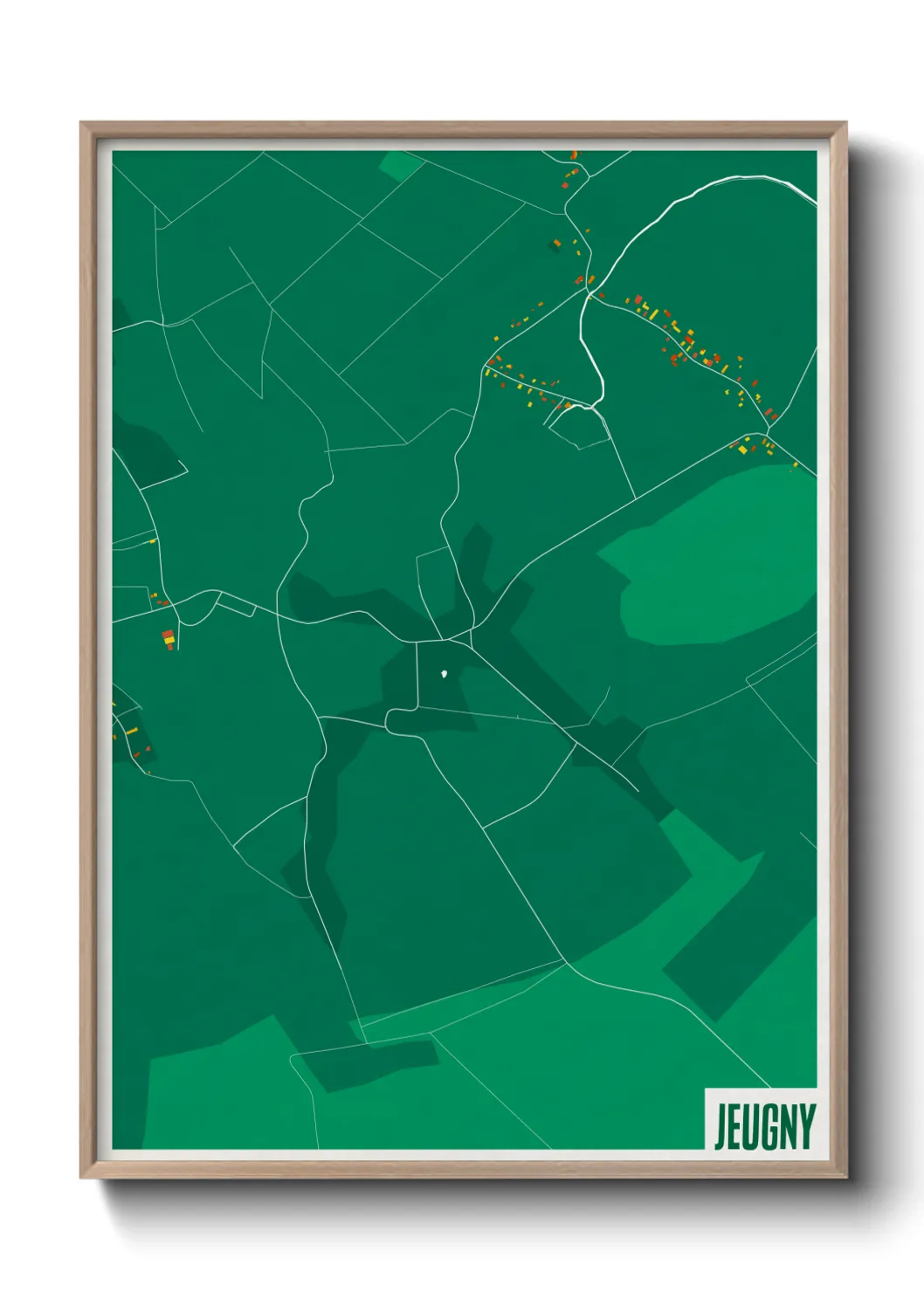 Une affiche de carte sur Jeugny