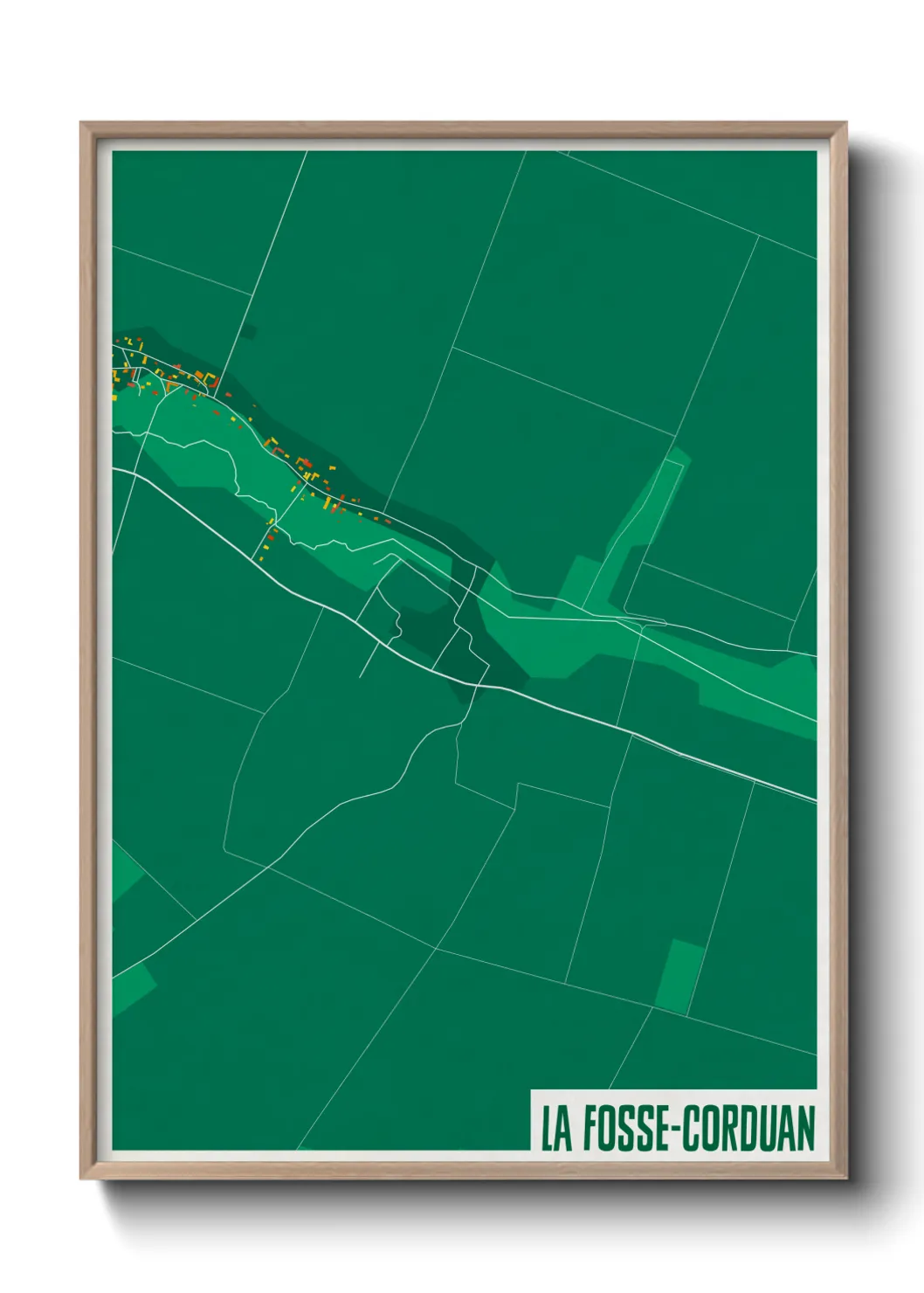 Une affiche de carte sur La Fosse-Corduan