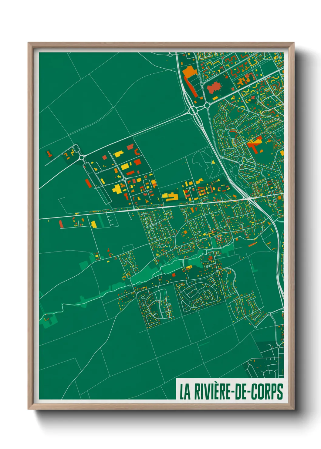 Une affiche de carte sur La Rivière-de-Corps