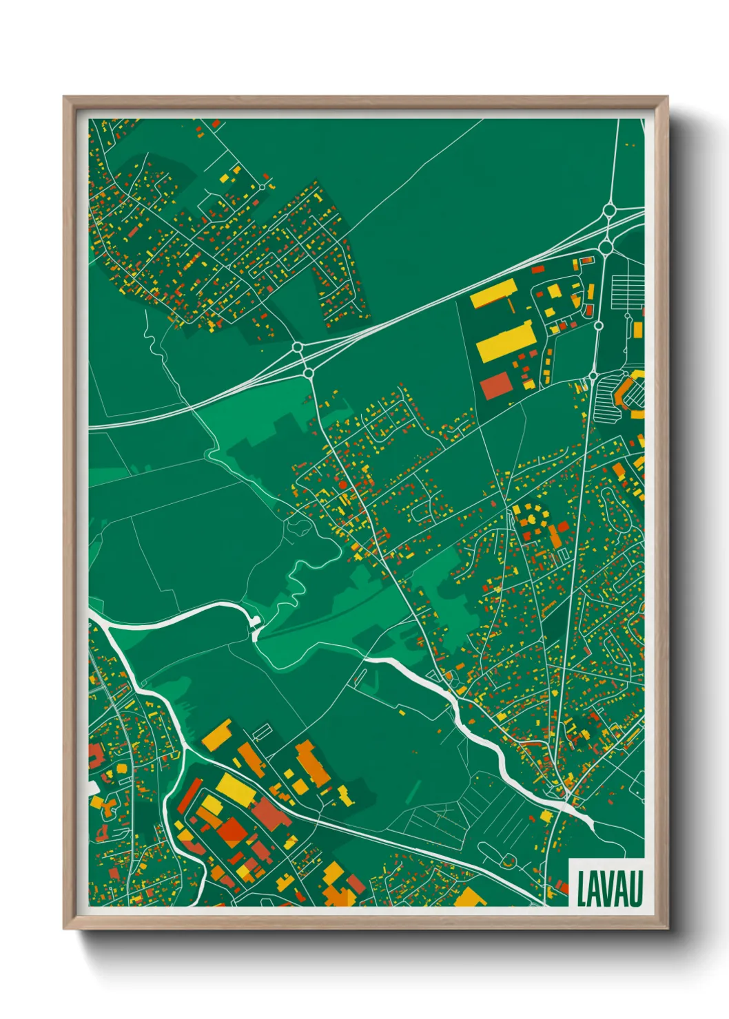 Une affiche de carte sur Lavau