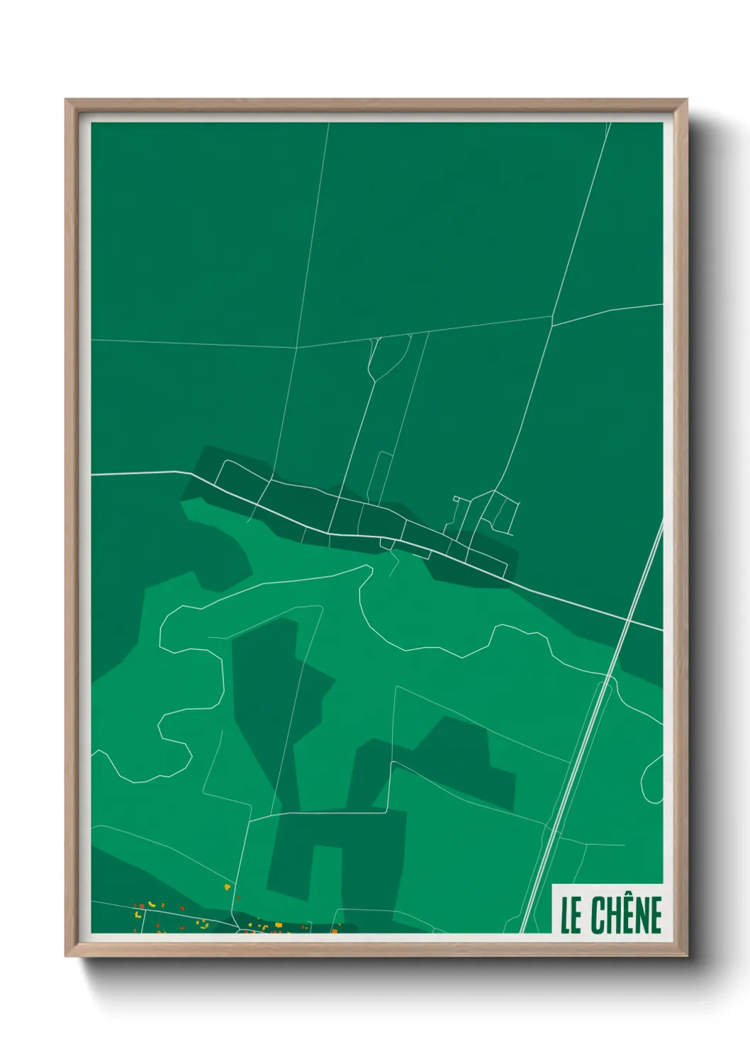 Une affiche de carte sur Le Chêne