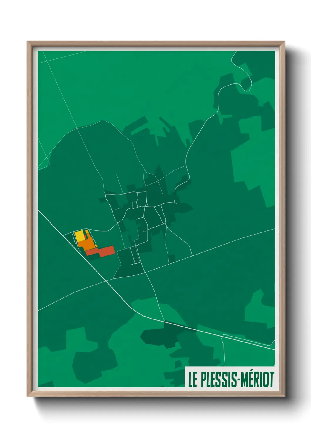 Une affiche de carte sur Le Plessis-Mériot