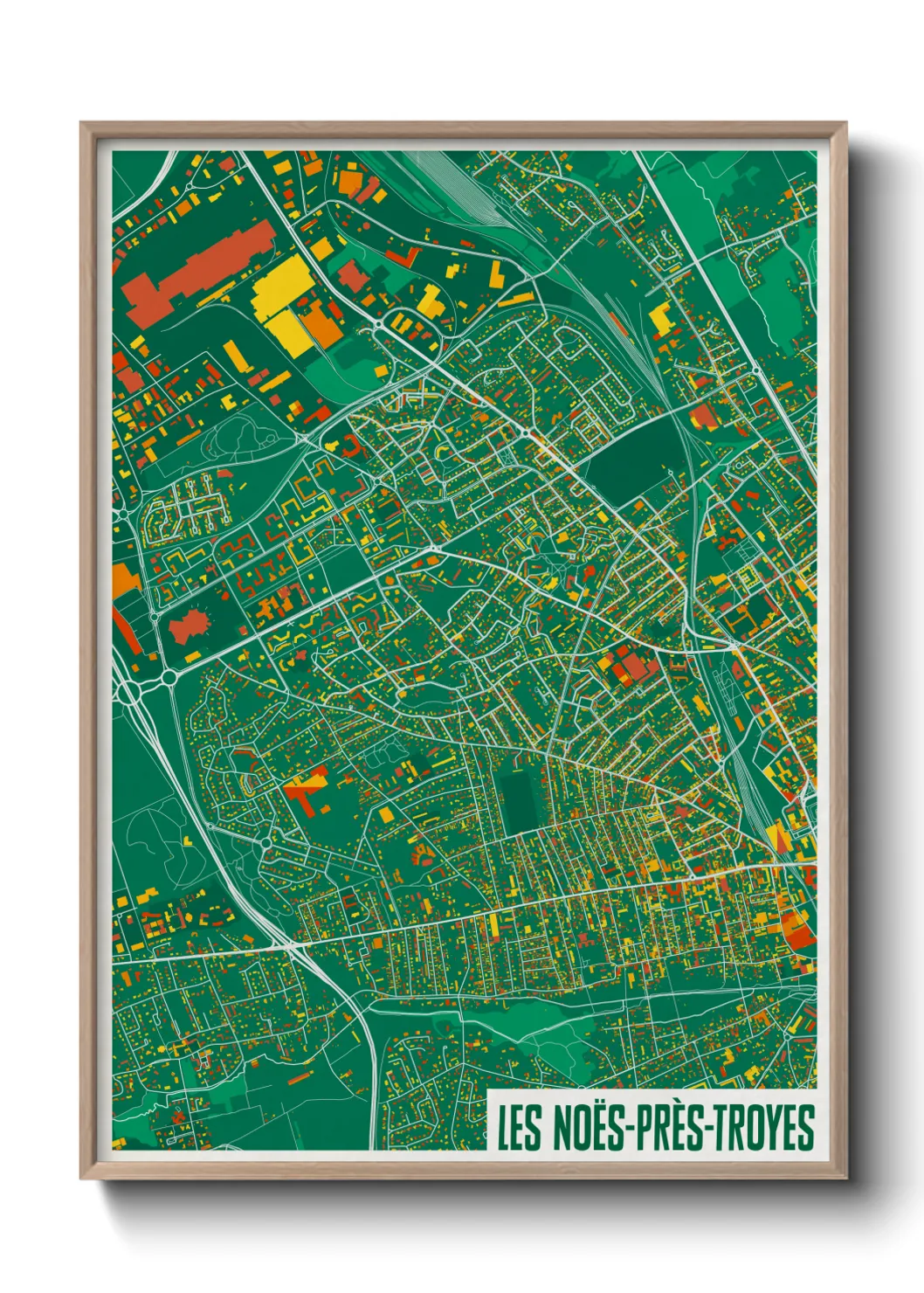 Une affiche de carte sur Les Noës-près-Troyes