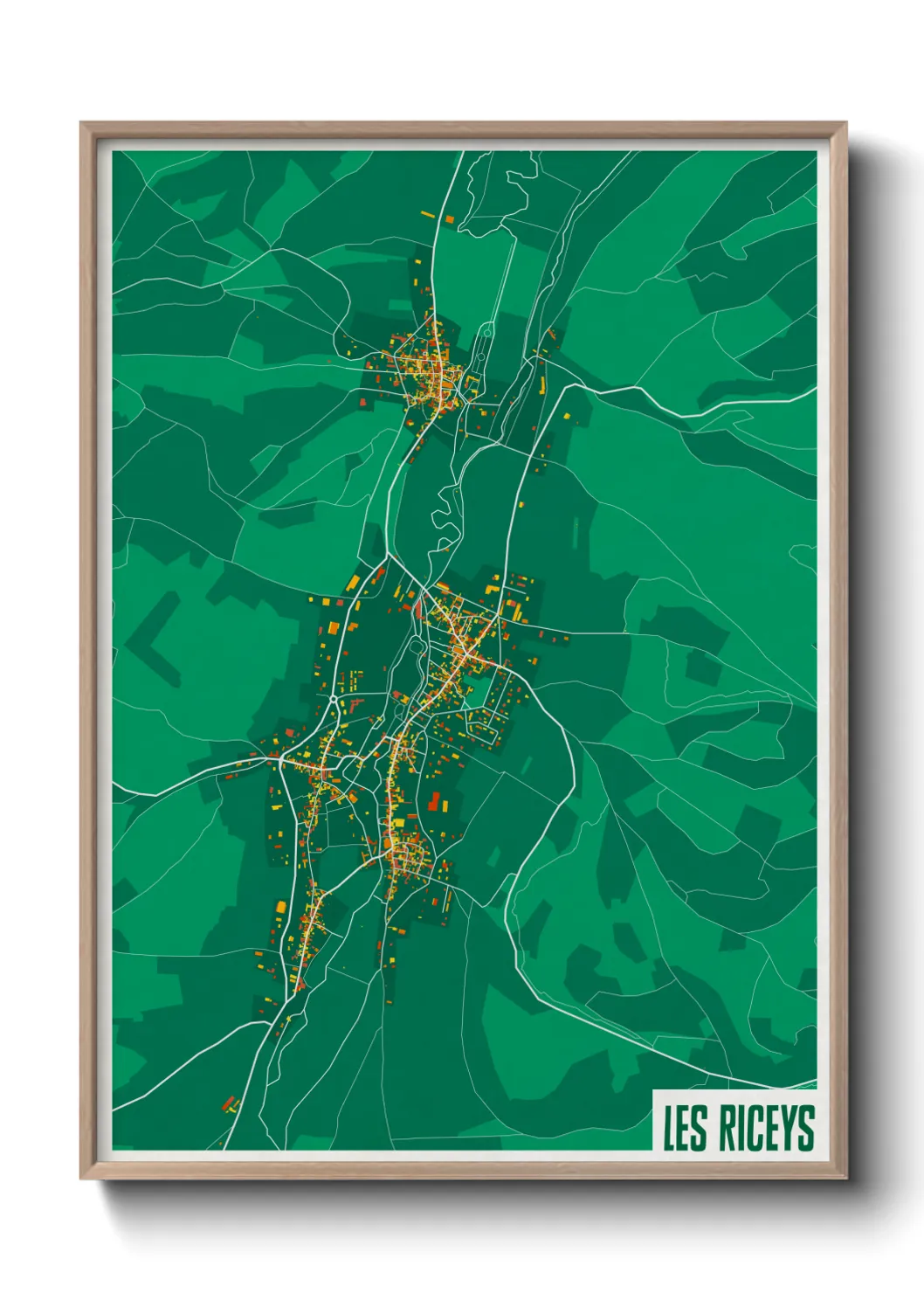 Une affiche de carte sur Les Riceys