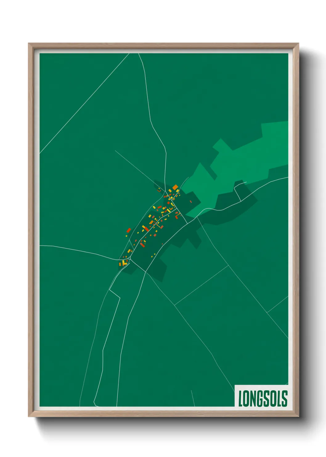 Une affiche de carte sur Longsols