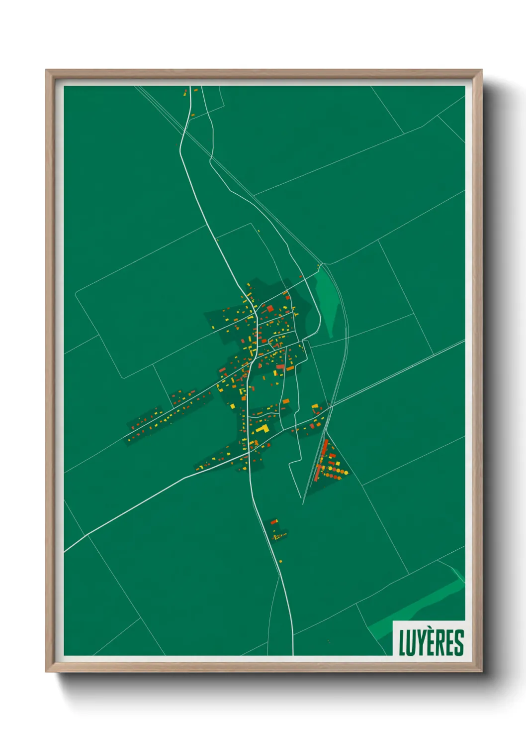 Une affiche de carte sur Luyères