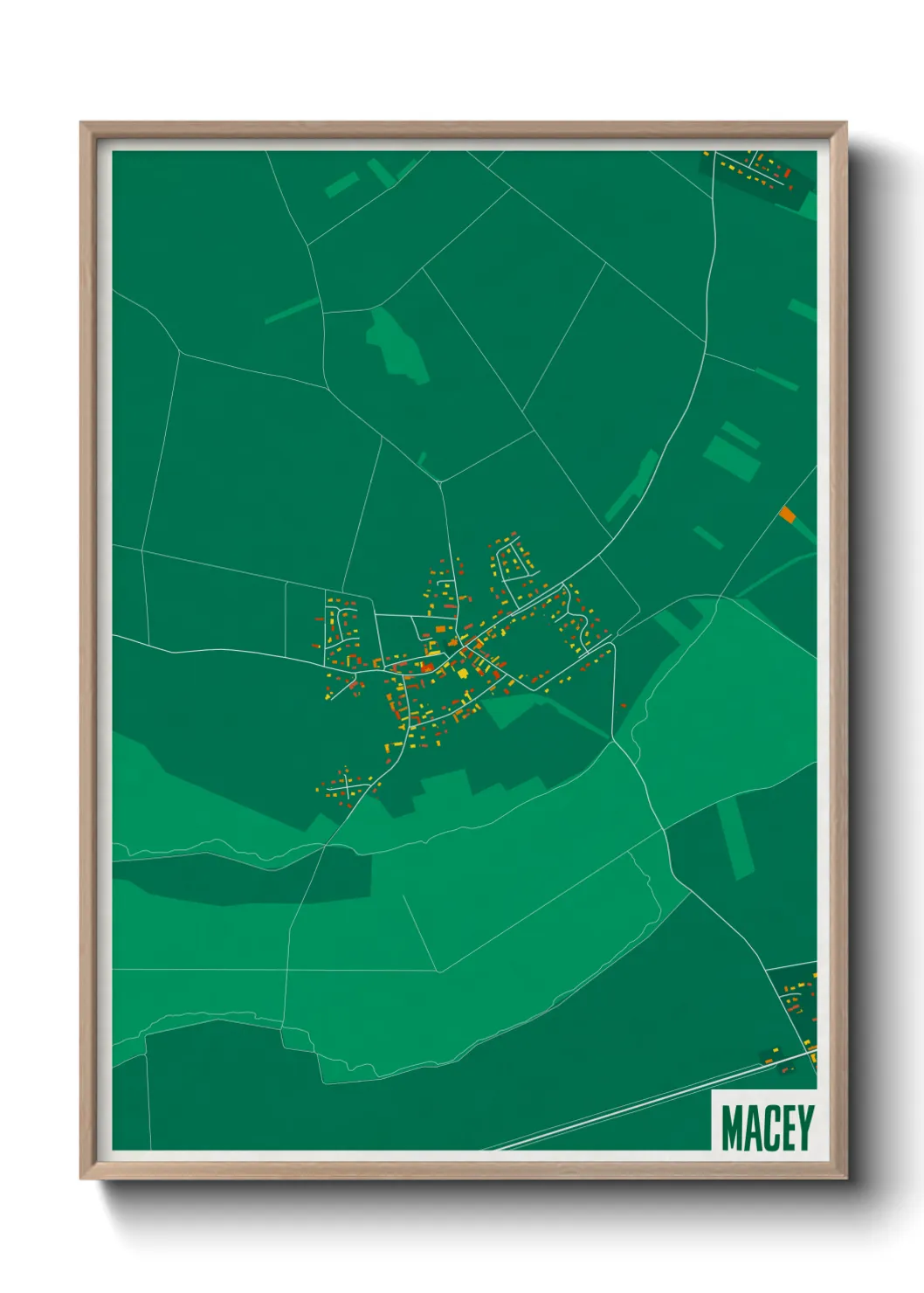 Une affiche de carte sur Macey