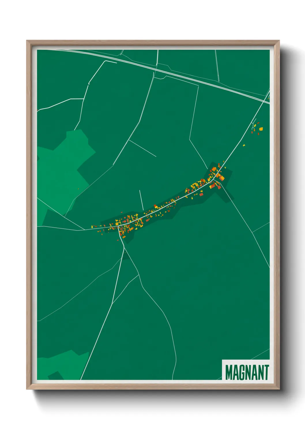 Une affiche de carte sur Magnant