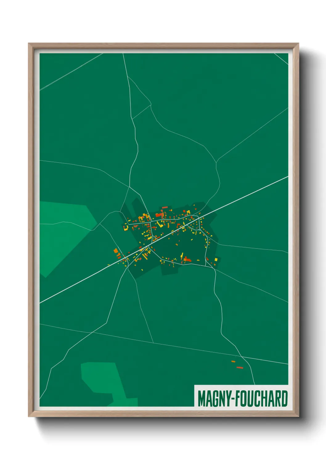 Une affiche de carte sur Magny-Fouchard