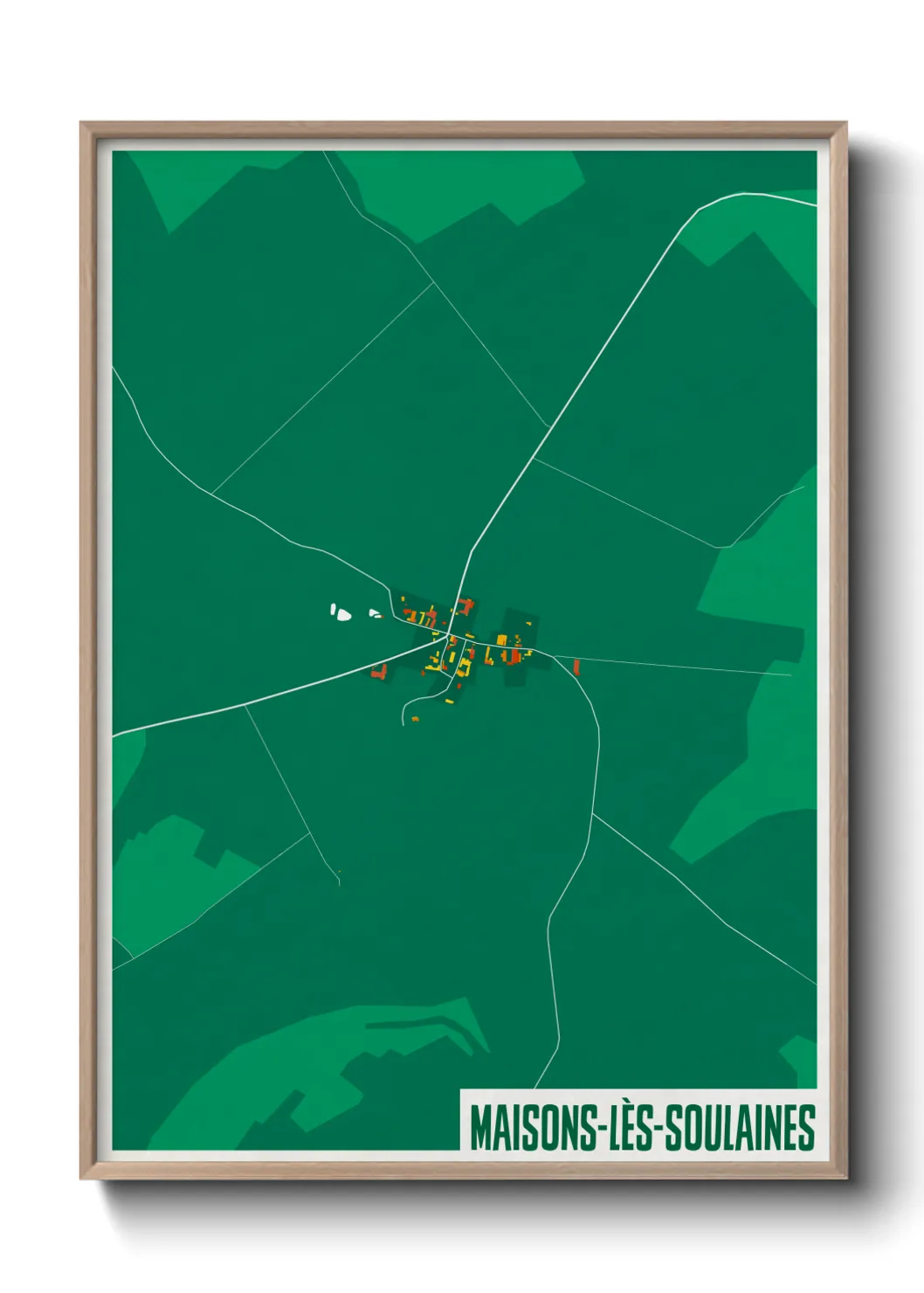 Une affiche de carte sur Maisons-lès-Soulaines