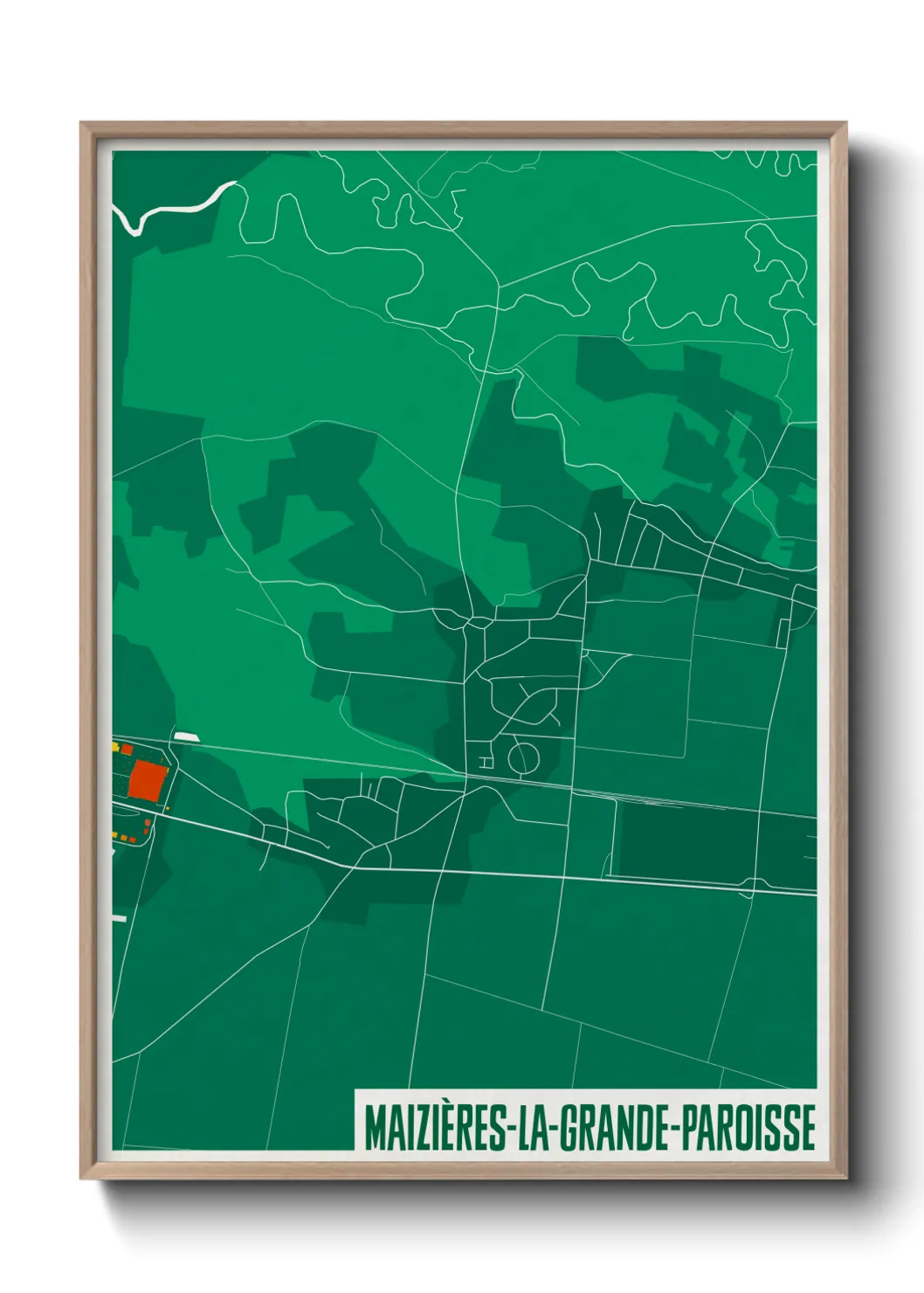 Une affiche de carte sur Maizières-la-Grande-Paroisse