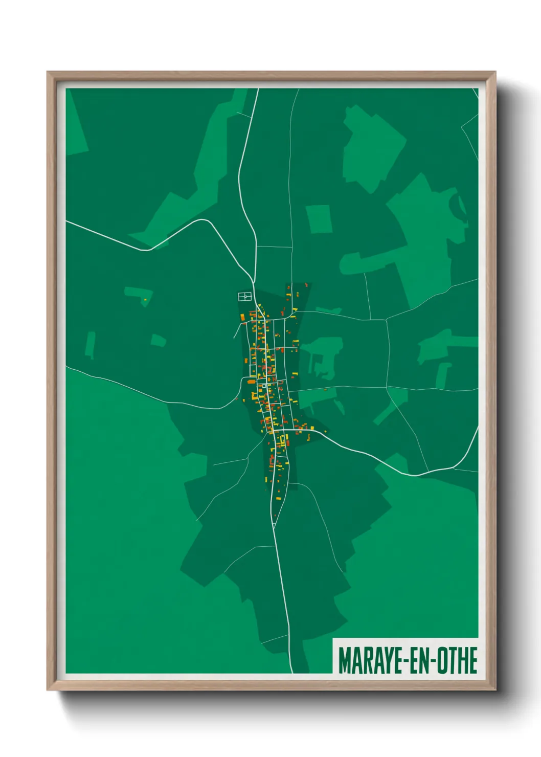 Une affiche de carte sur Maraye-en-Othe