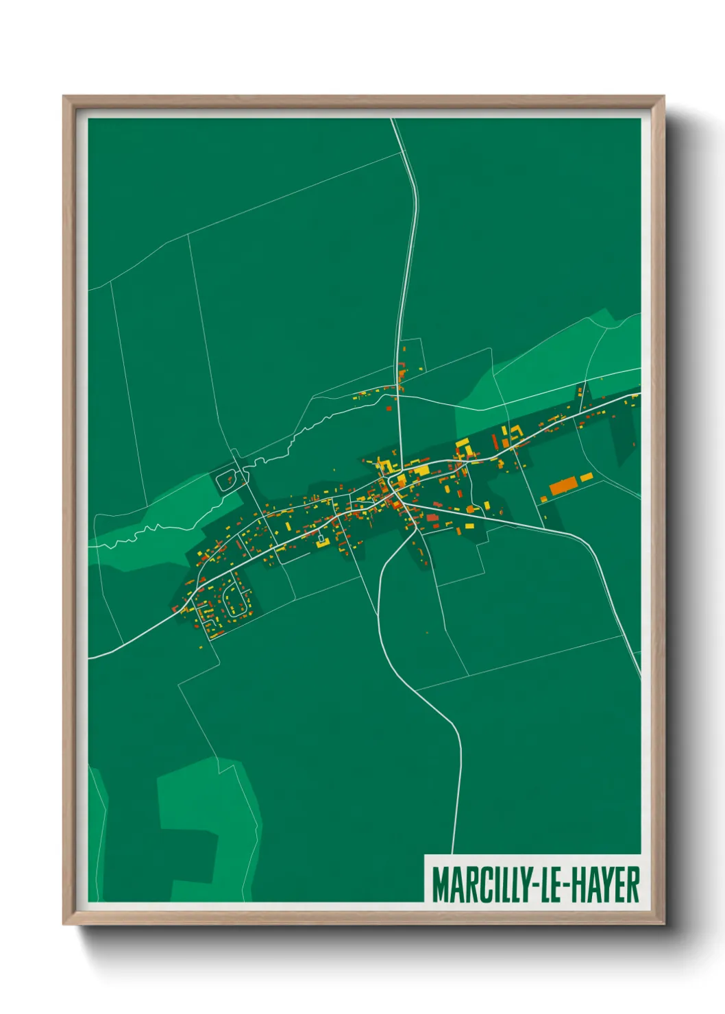 Une affiche de carte sur Marcilly-le-Hayer