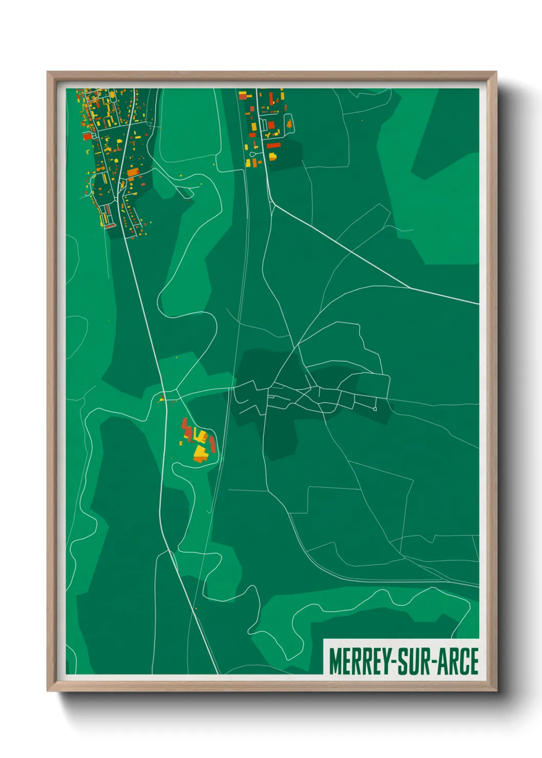 Une affiche de carte sur Merrey-sur-Arce