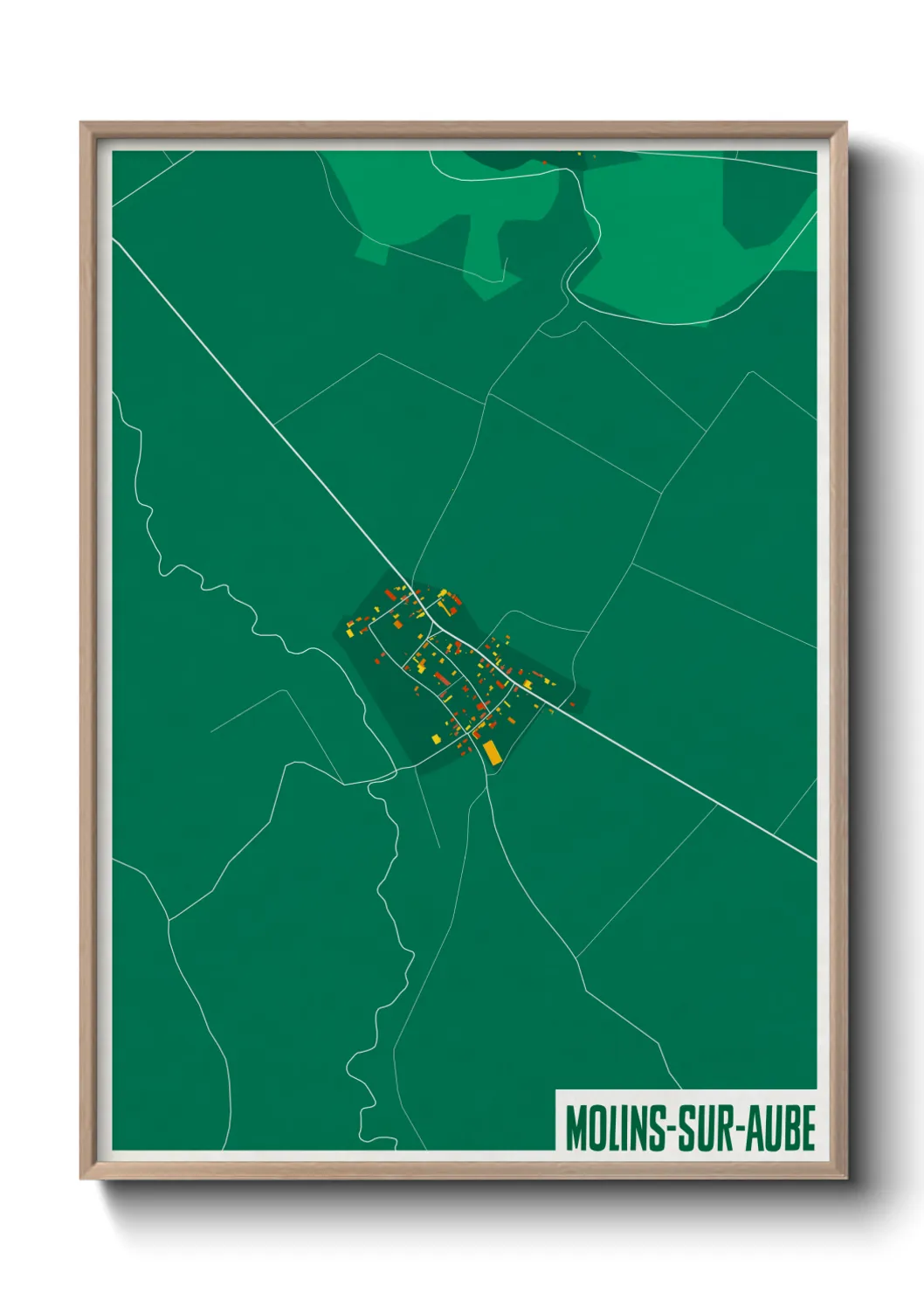 Une affiche de carte sur Molins-sur-Aube
