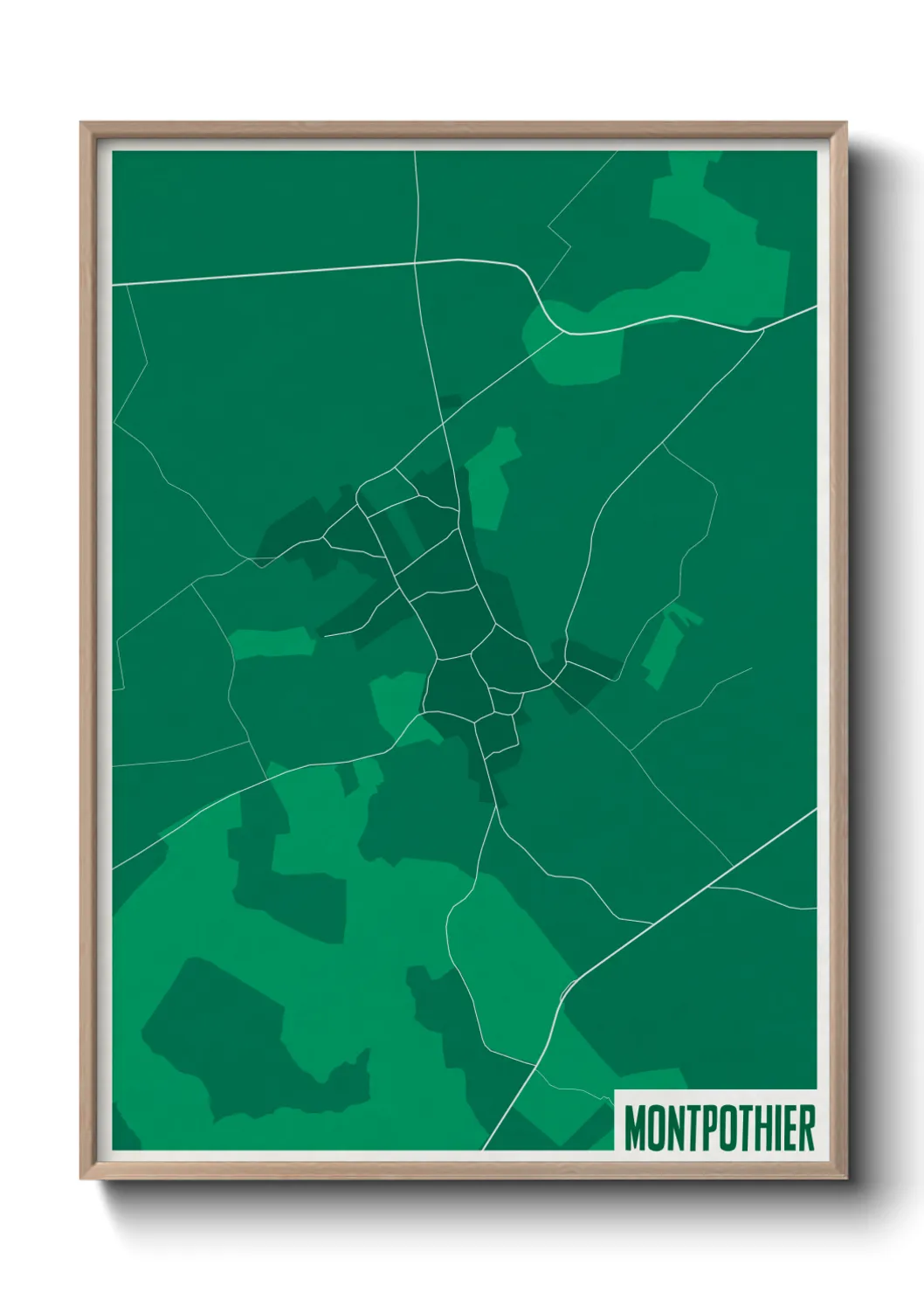 Une affiche de carte sur Montpothier