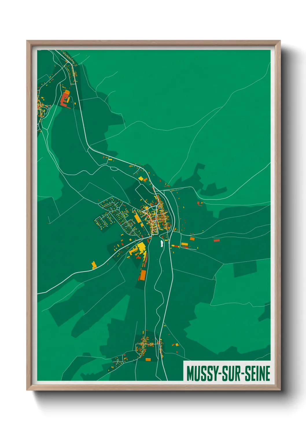 Une affiche de carte sur Mussy-sur-Seine