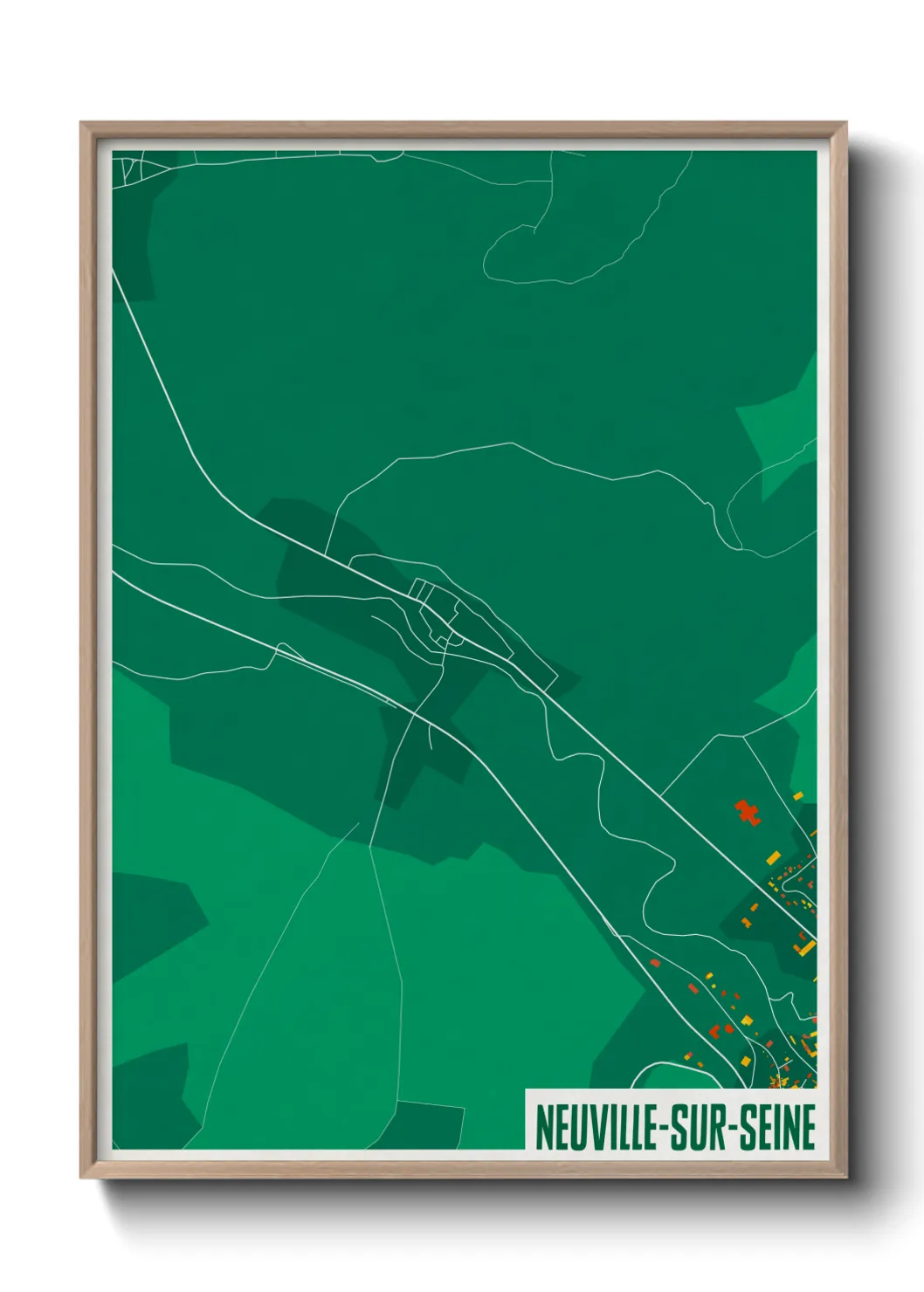 Une affiche de carte sur Neuville-sur-Seine