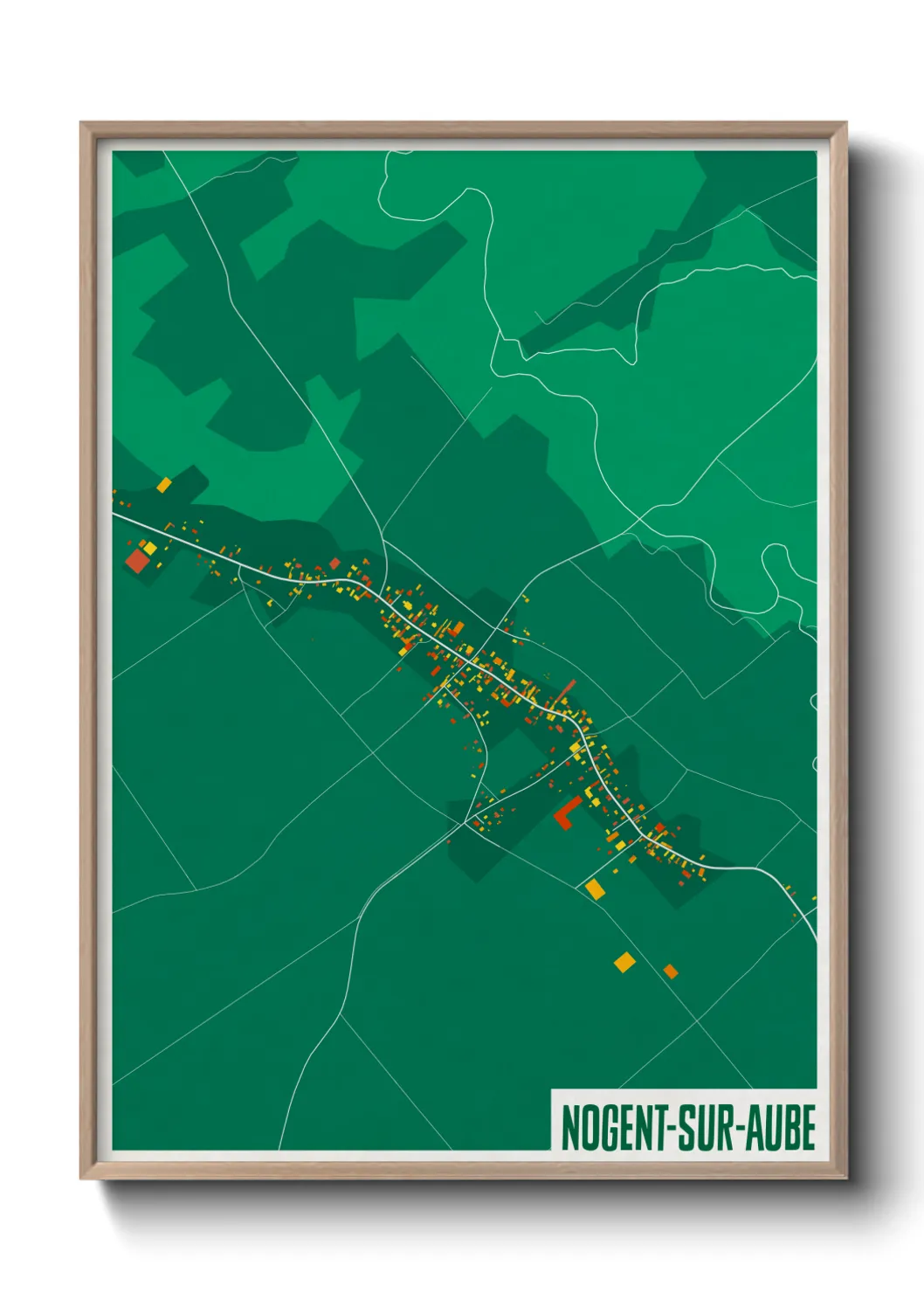 Une affiche de carte sur Nogent-sur-Aube