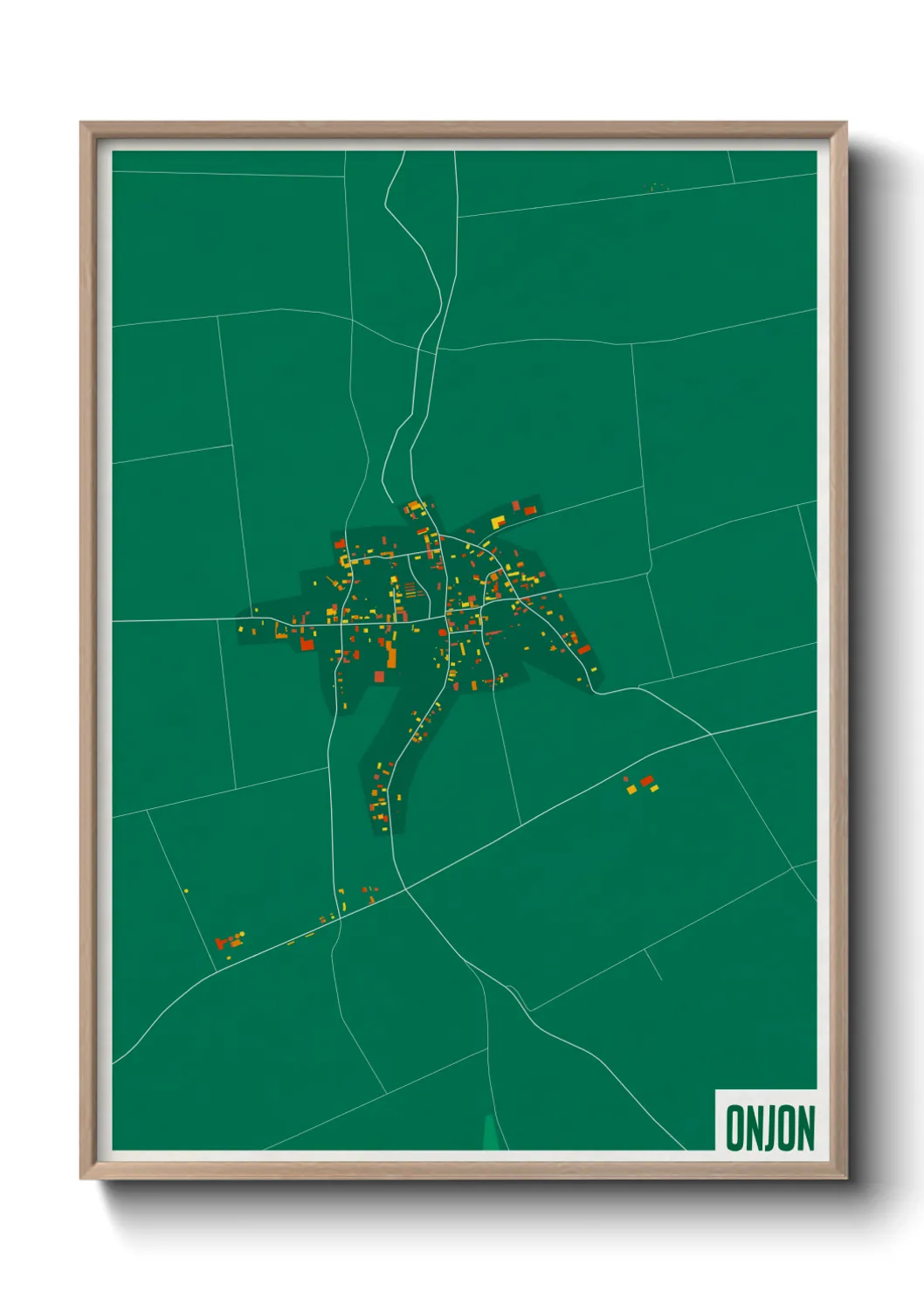 Une affiche de carte sur Onjon