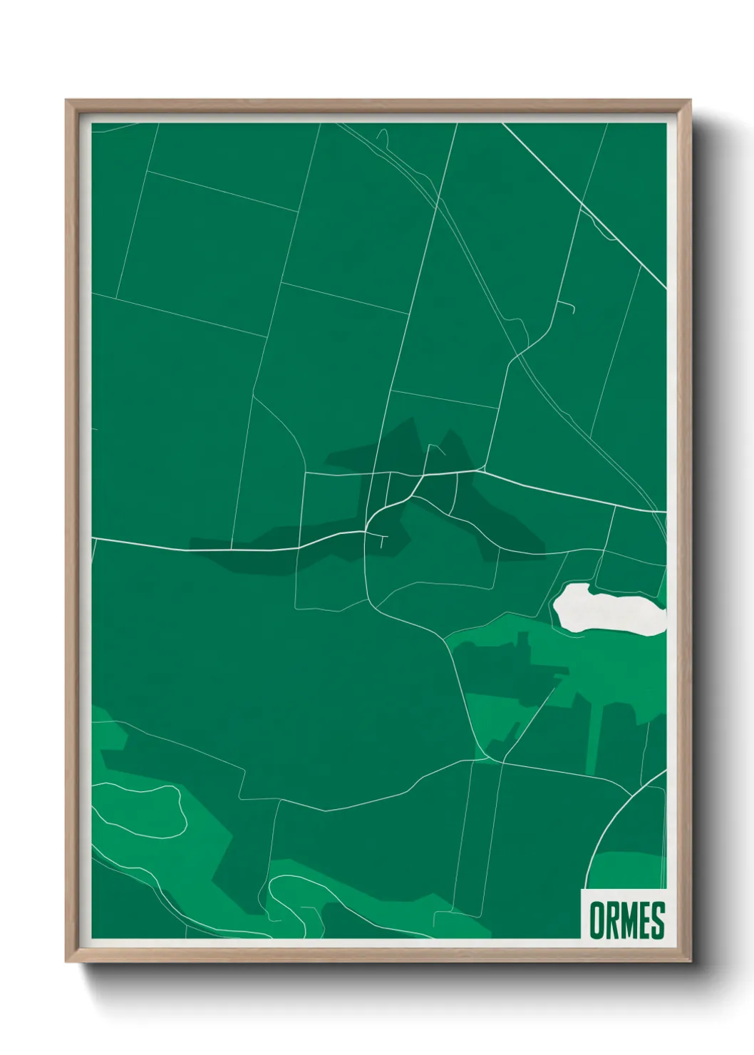 Une affiche de carte sur Ormes