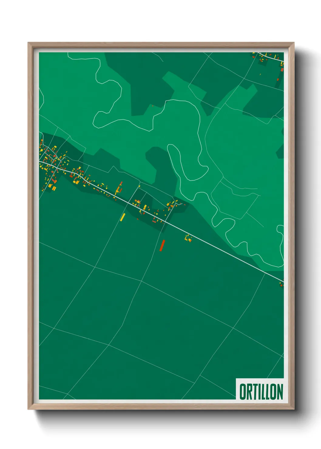 Une affiche de carte sur Ortillon