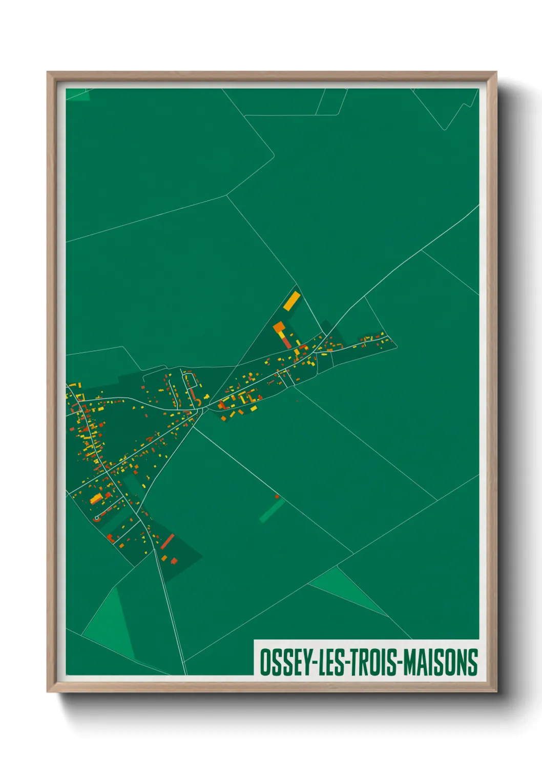 Une affiche de carte sur Ossey-les-Trois-Maisons