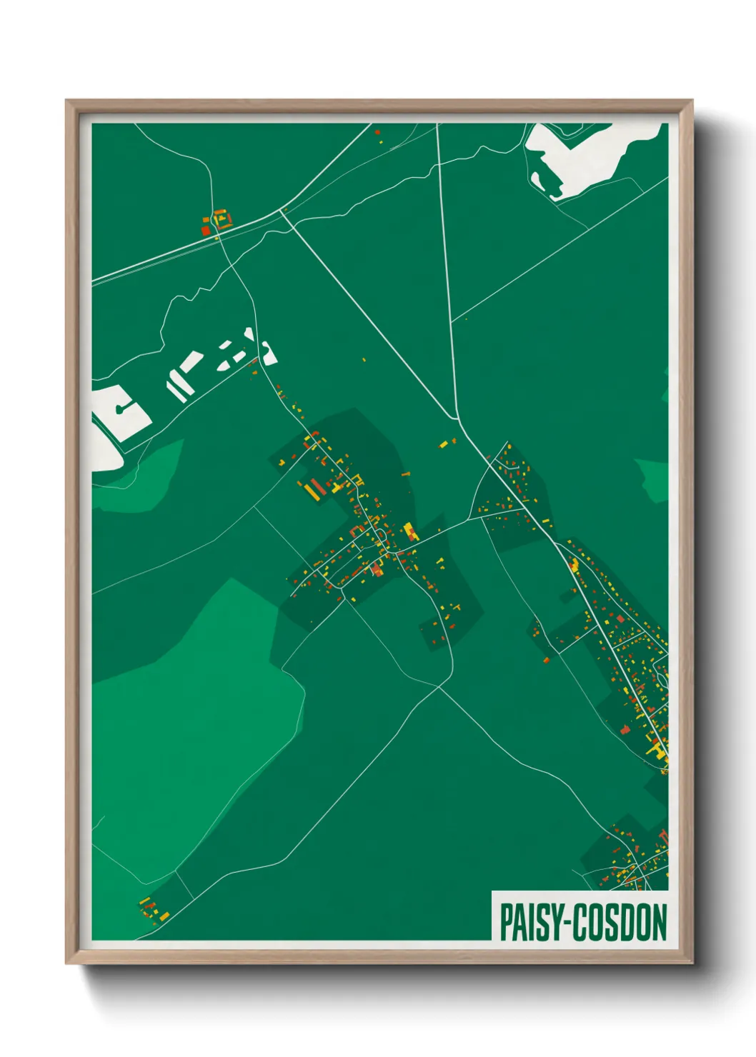 Une affiche de carte sur Paisy-Cosdon