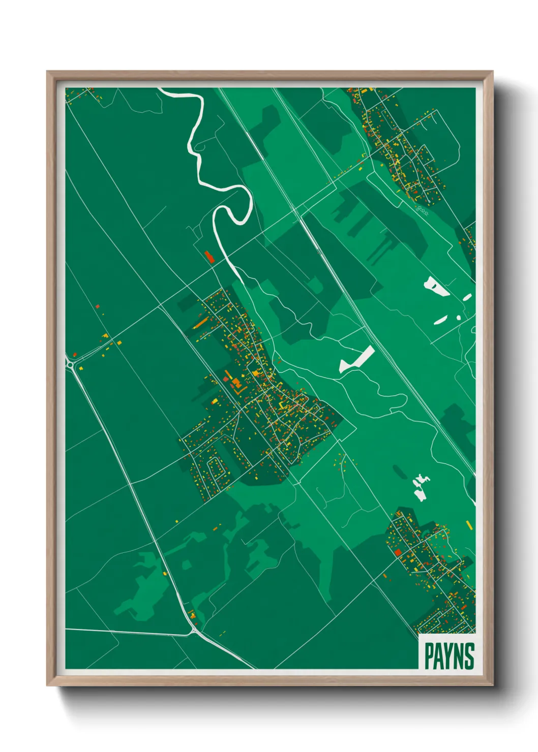 Une affiche de carte sur Payns