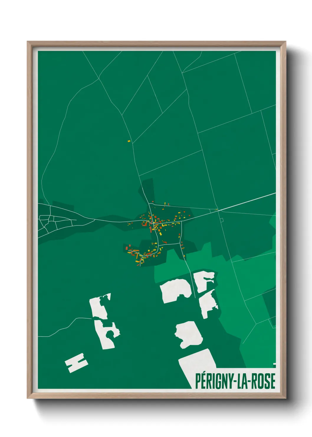Une affiche de carte sur Périgny-la-Rose