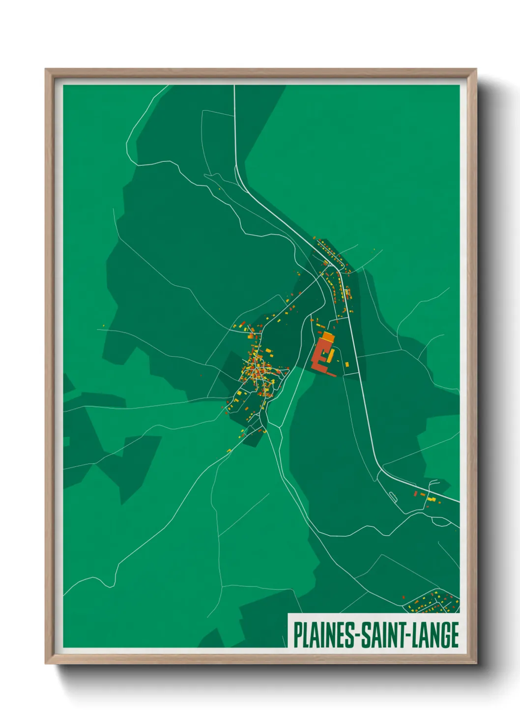 Une affiche de carte sur Plaines-Saint-Lange