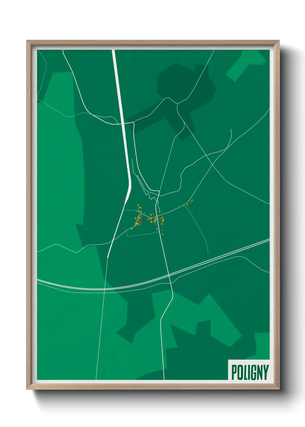 Une affiche de carte sur Poligny