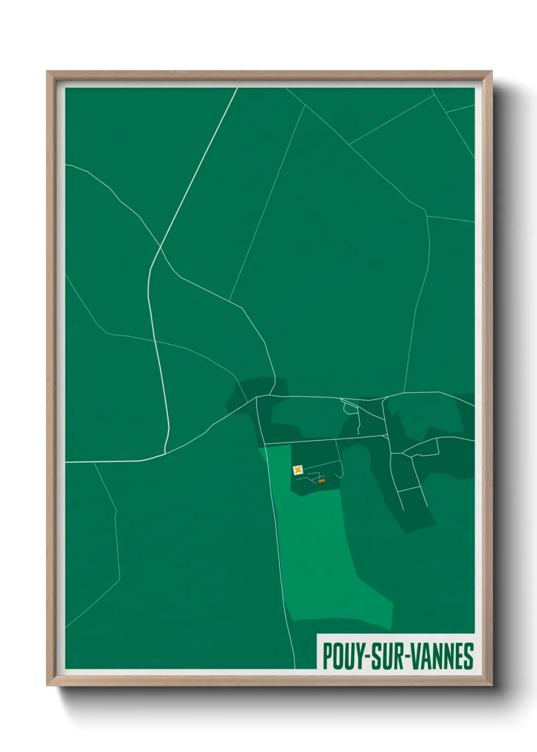 Une affiche de carte sur Pouy-sur-Vannes