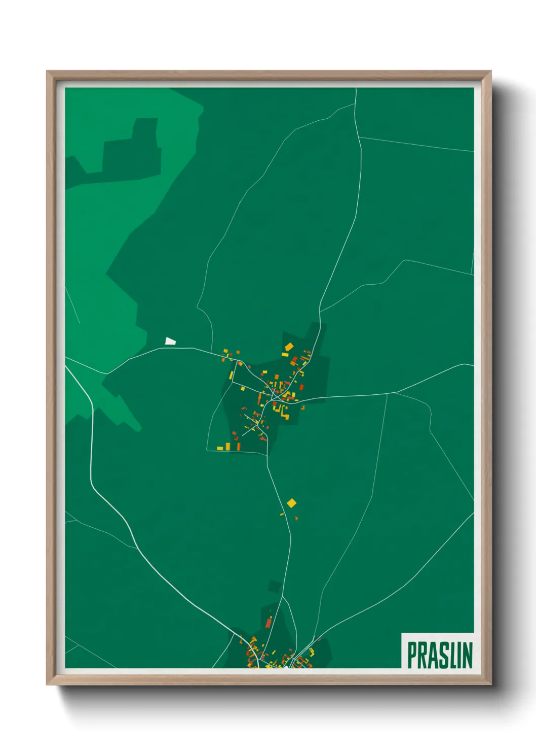 Une affiche de carte sur Praslin