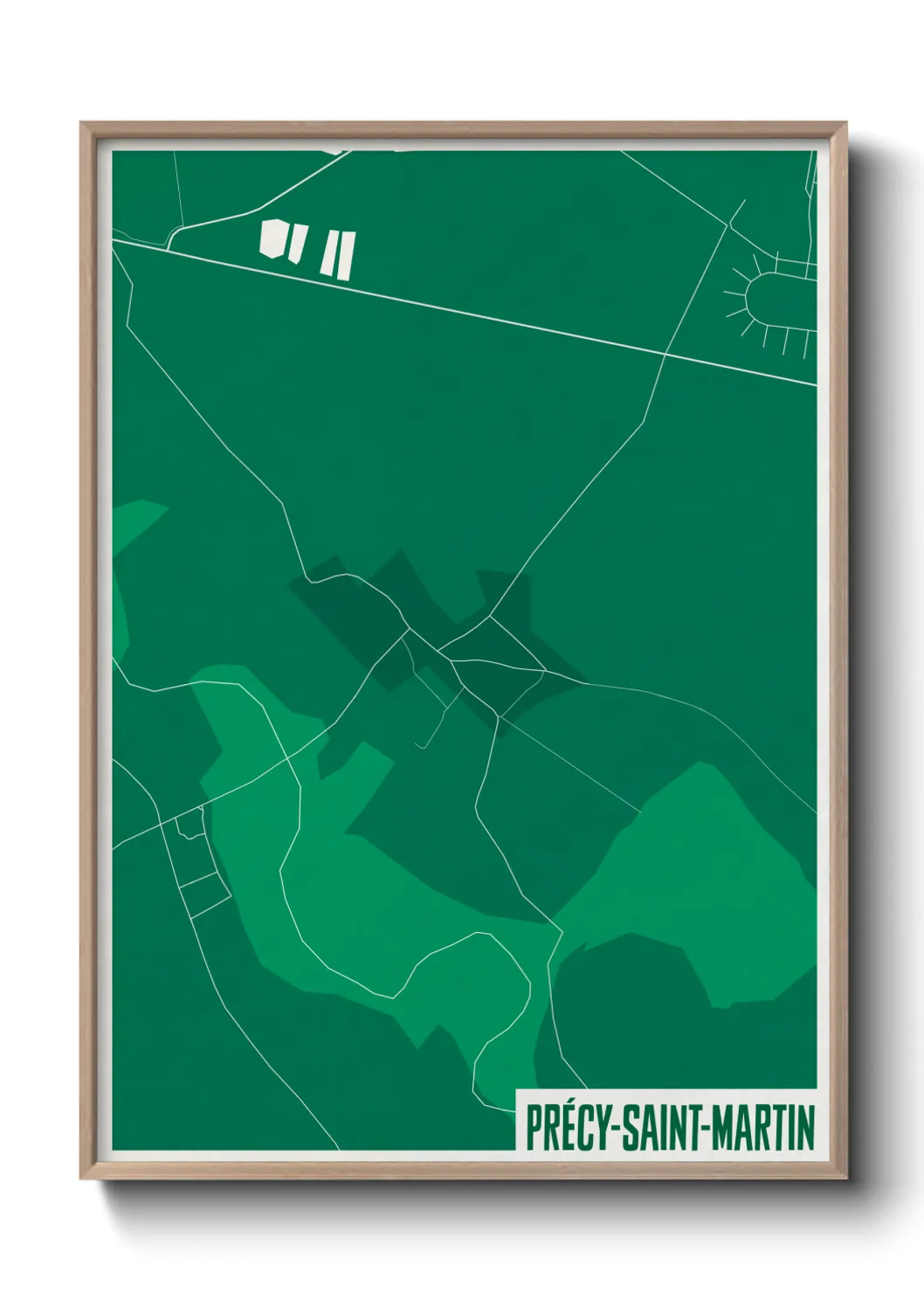 Une affiche de carte sur Précy-Saint-Martin