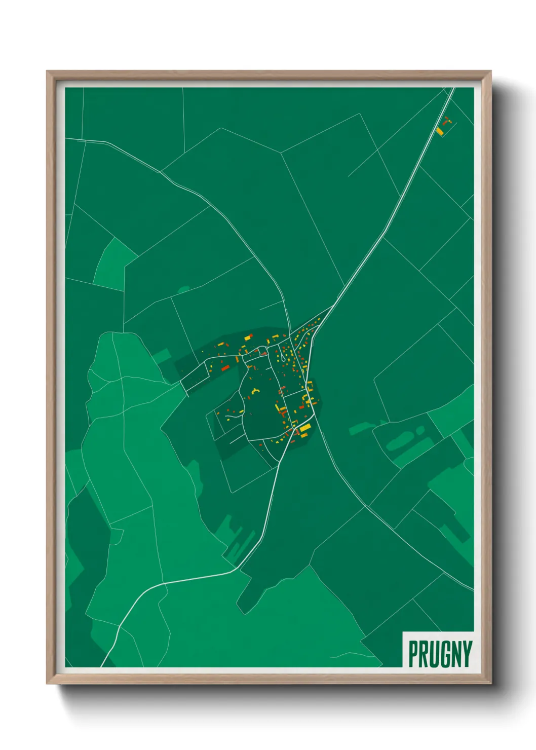 Une affiche de carte sur Prugny