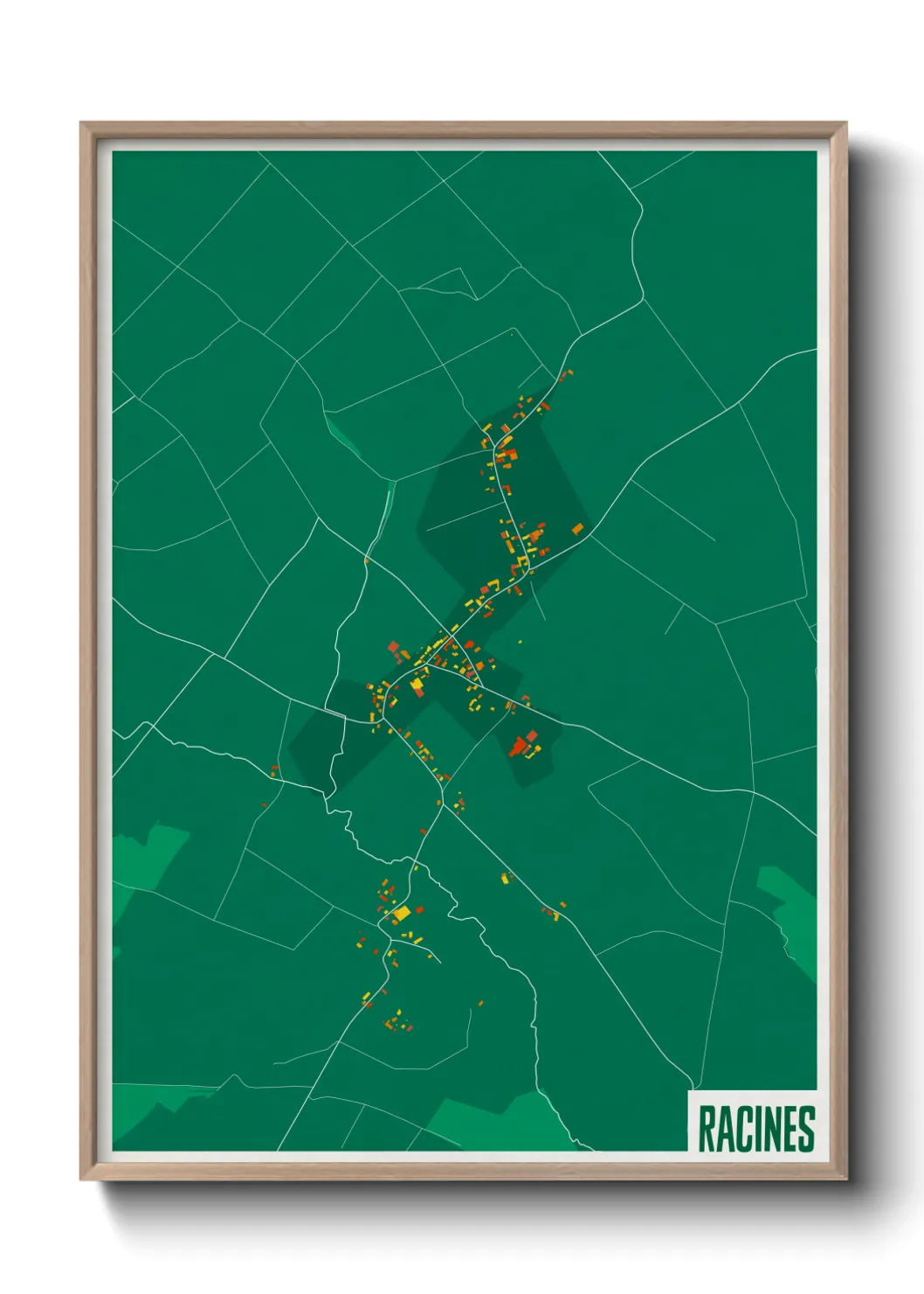 Une affiche de carte sur Racines
