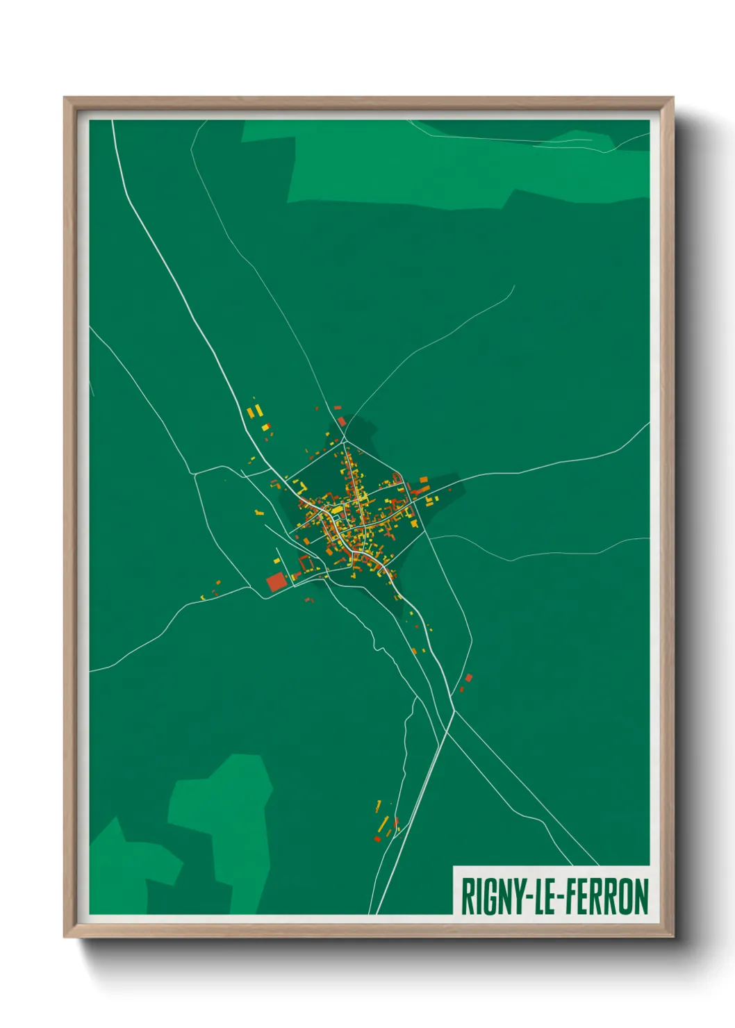 Une affiche de carte sur Rigny-le-Ferron