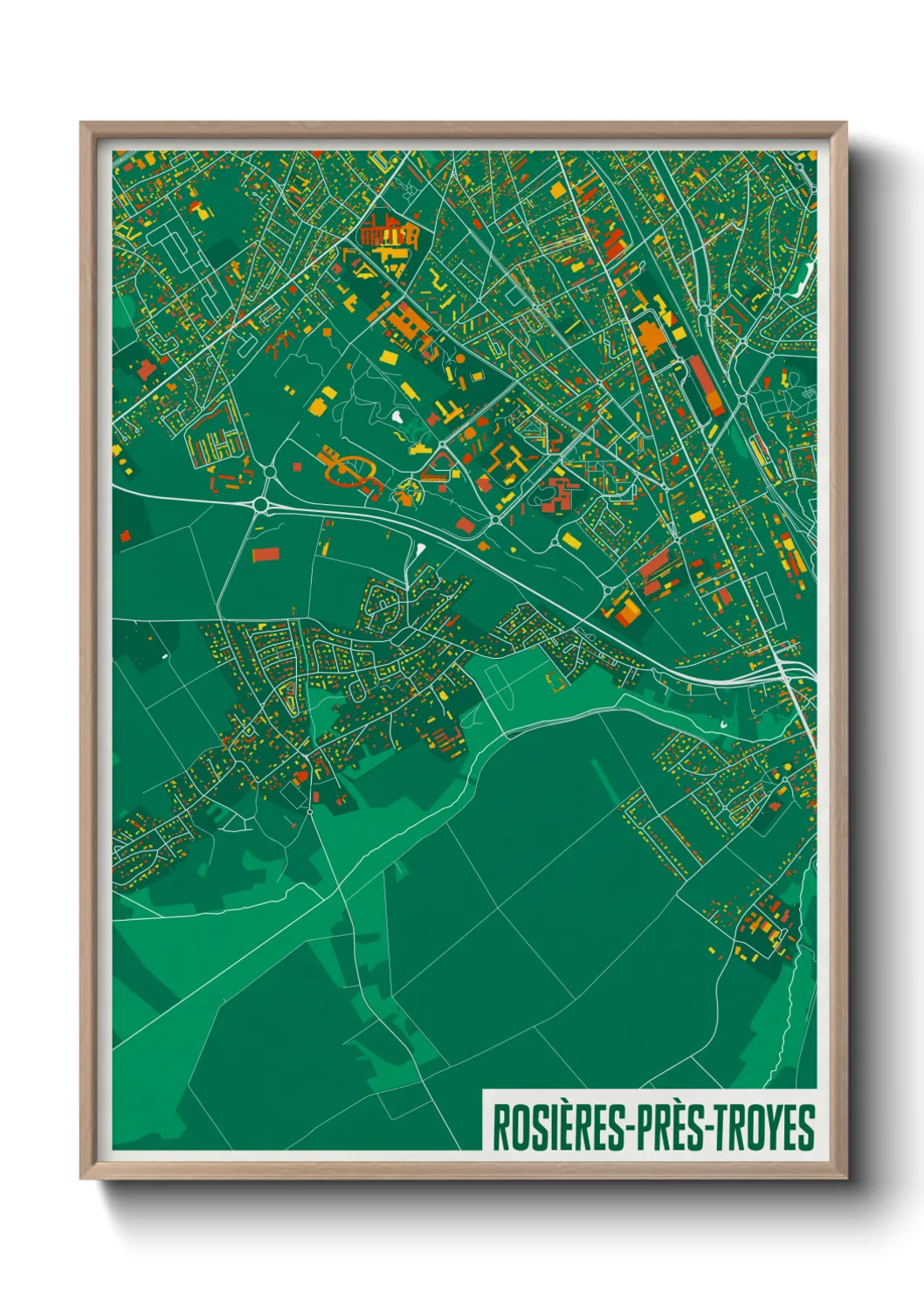 Un poster carteRosières-près-Troyes
