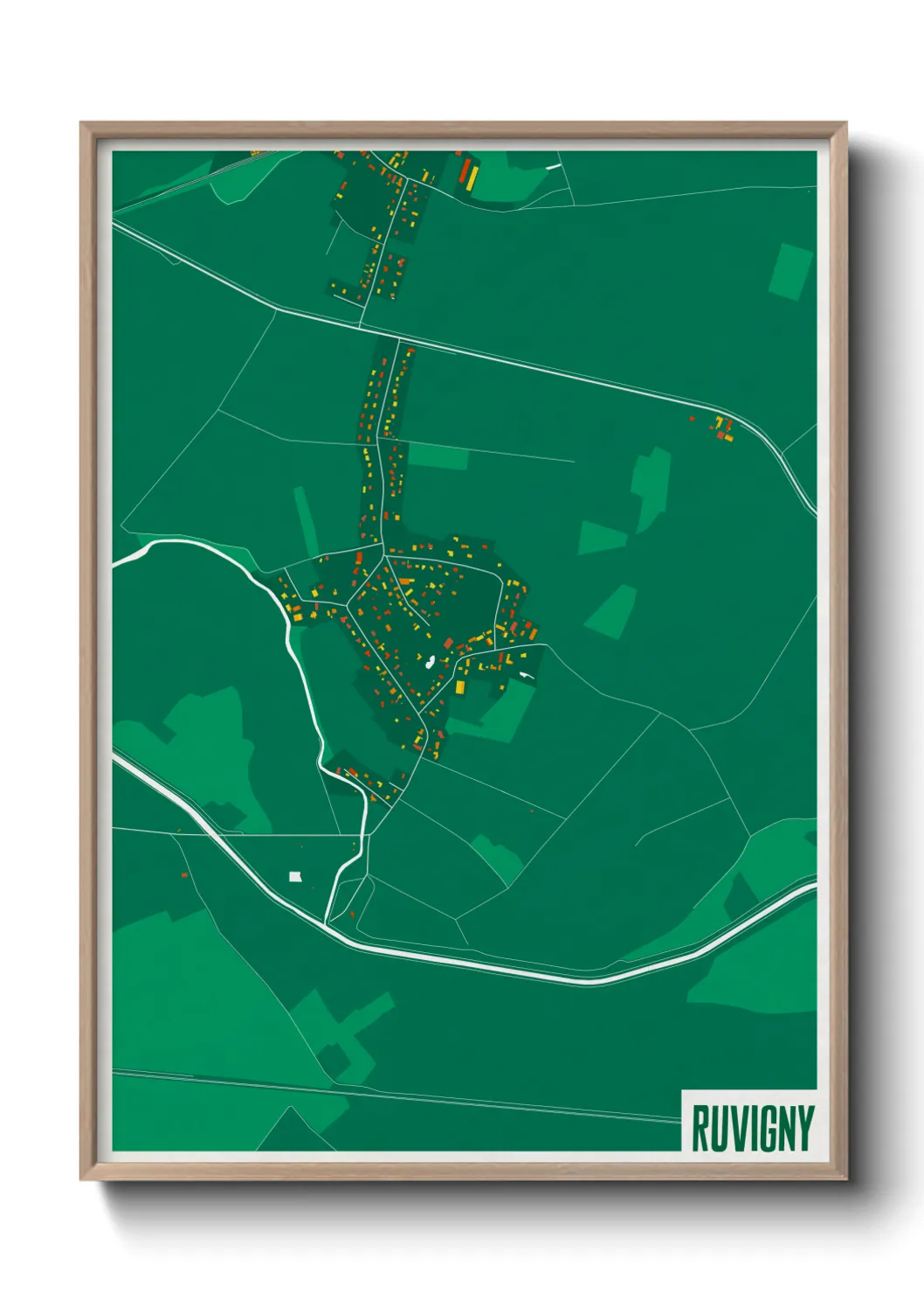 Une affiche de carte sur Ruvigny