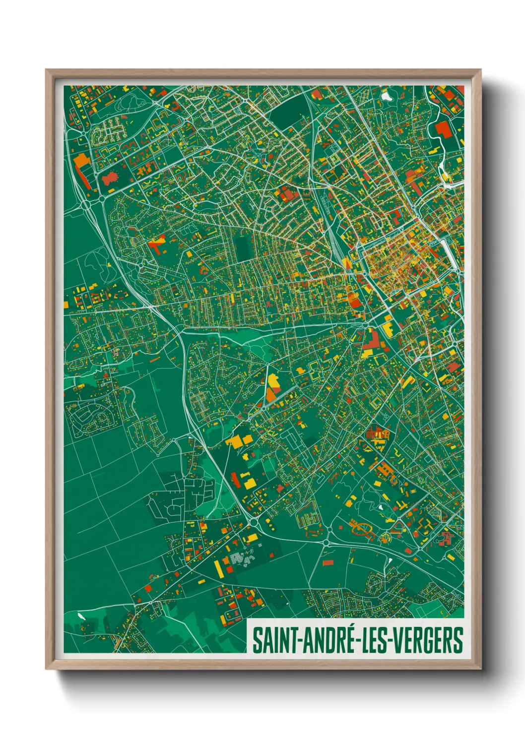 Une affiche de carte sur Saint-André-les-Vergers