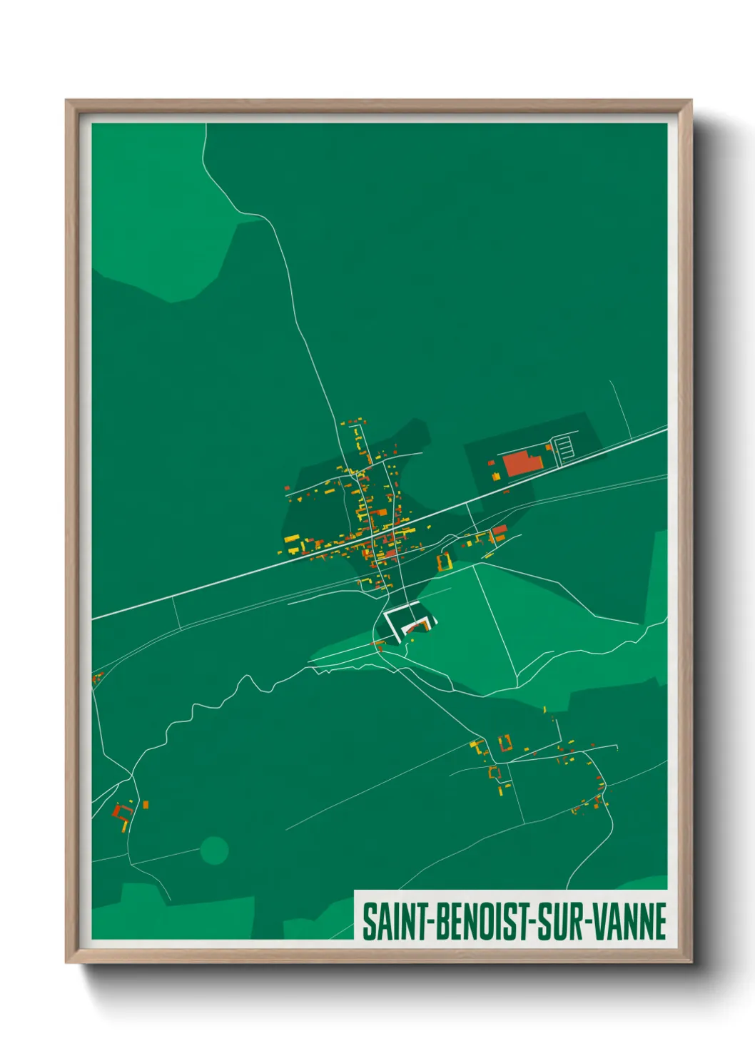 Une affiche de carte sur Saint-Benoist-sur-Vanne