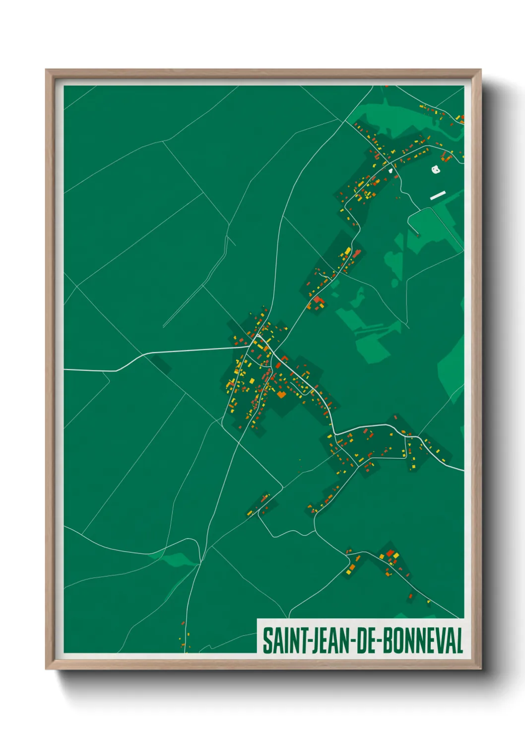 Une affiche de carte sur Saint-Jean-de-Bonneval