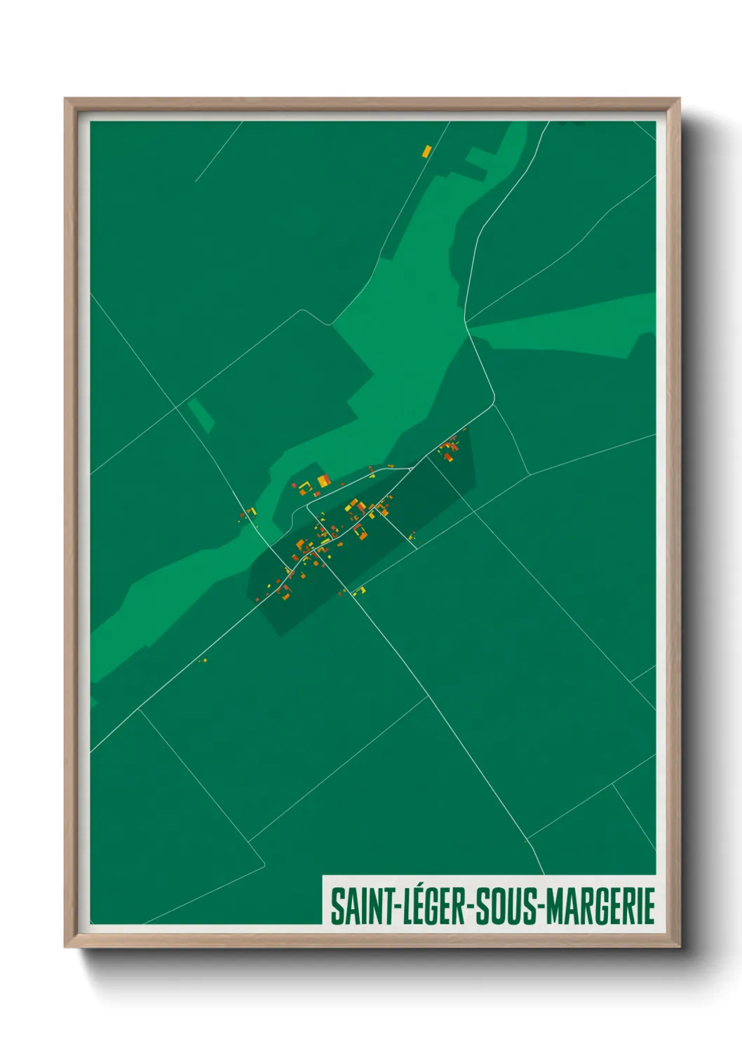 Une affiche de carte sur Saint-Léger-sous-Margerie