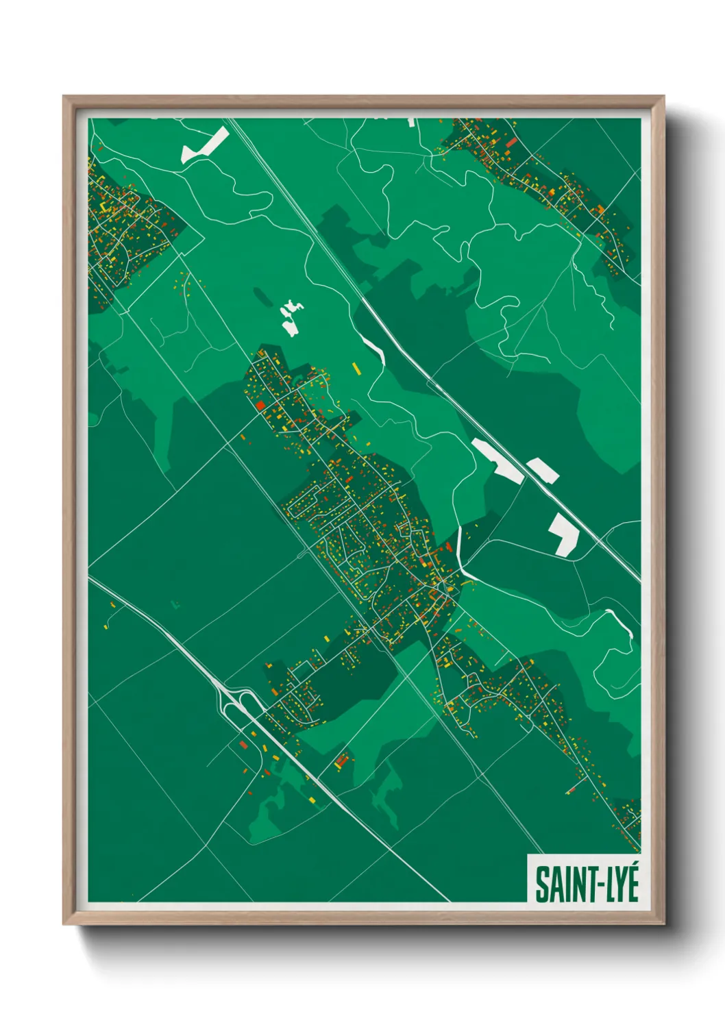Une affiche de carte sur Saint-Lyé