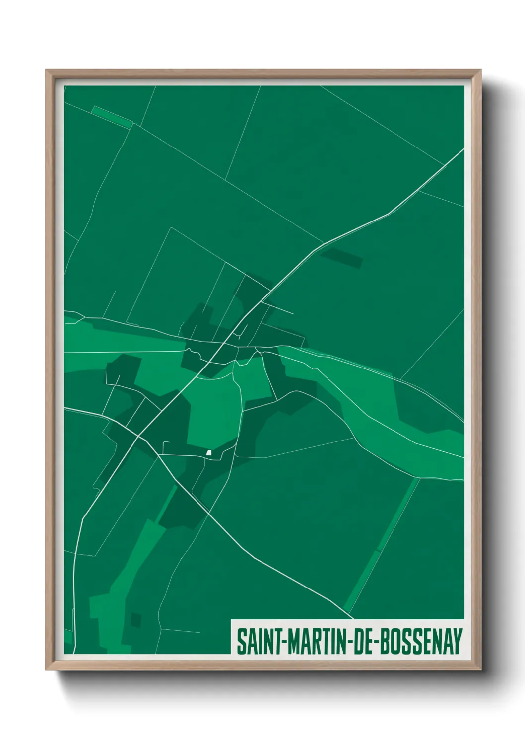Une affiche de carte sur Saint-Martin-de-Bossenay